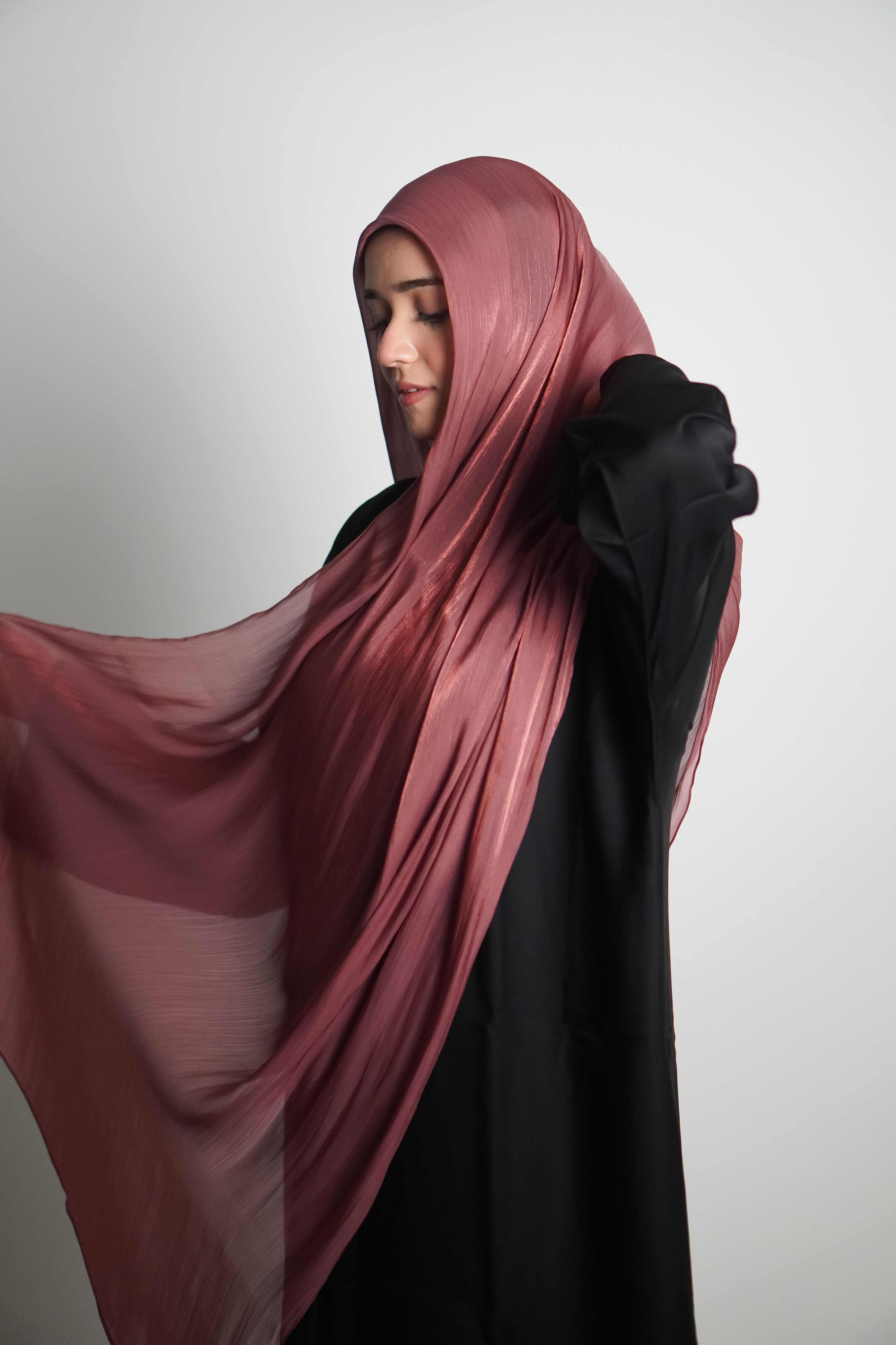 Premium Organza Hijab - Turkish Rose
