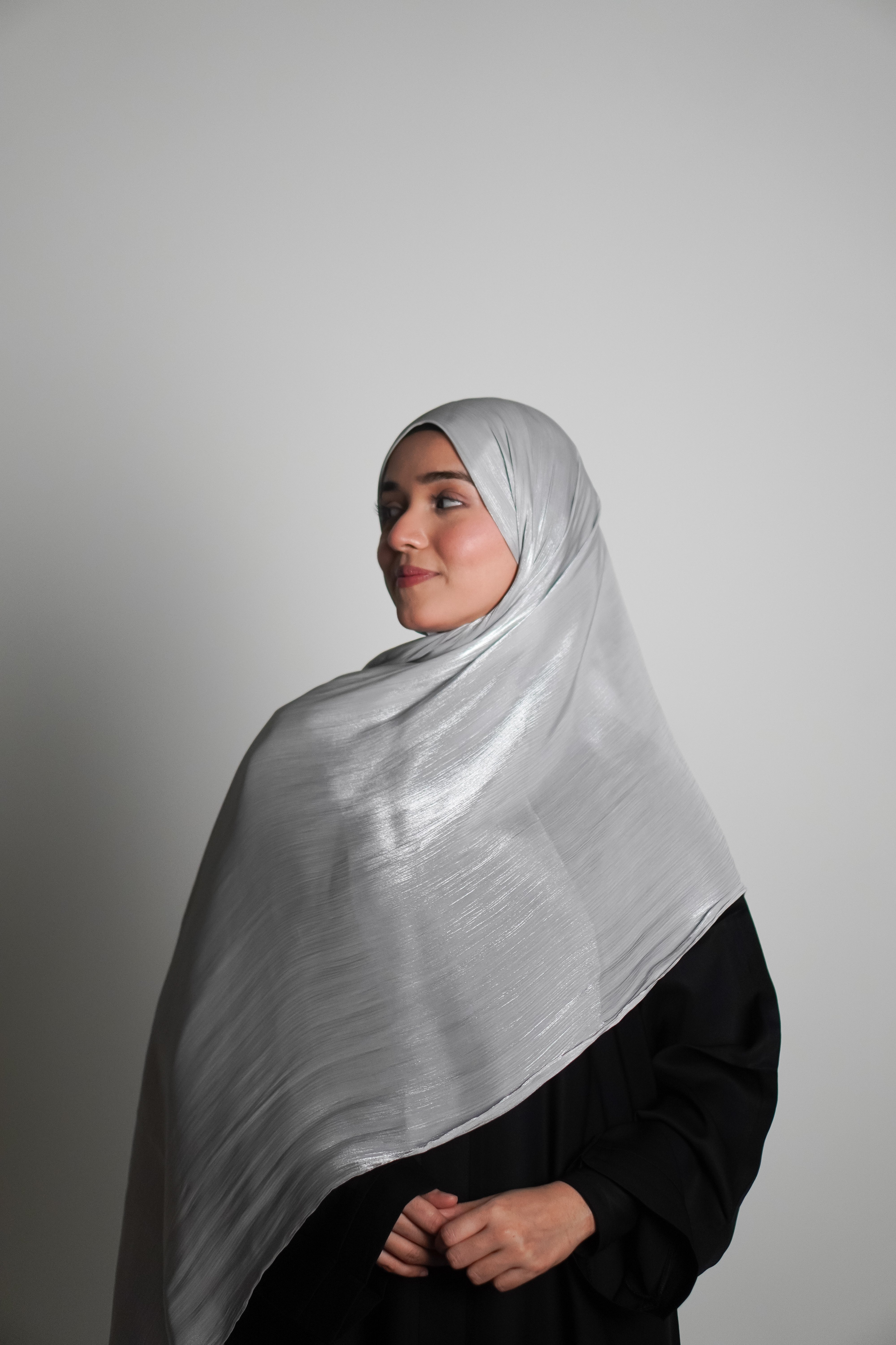Premium Organza Hijab - Silver Grey