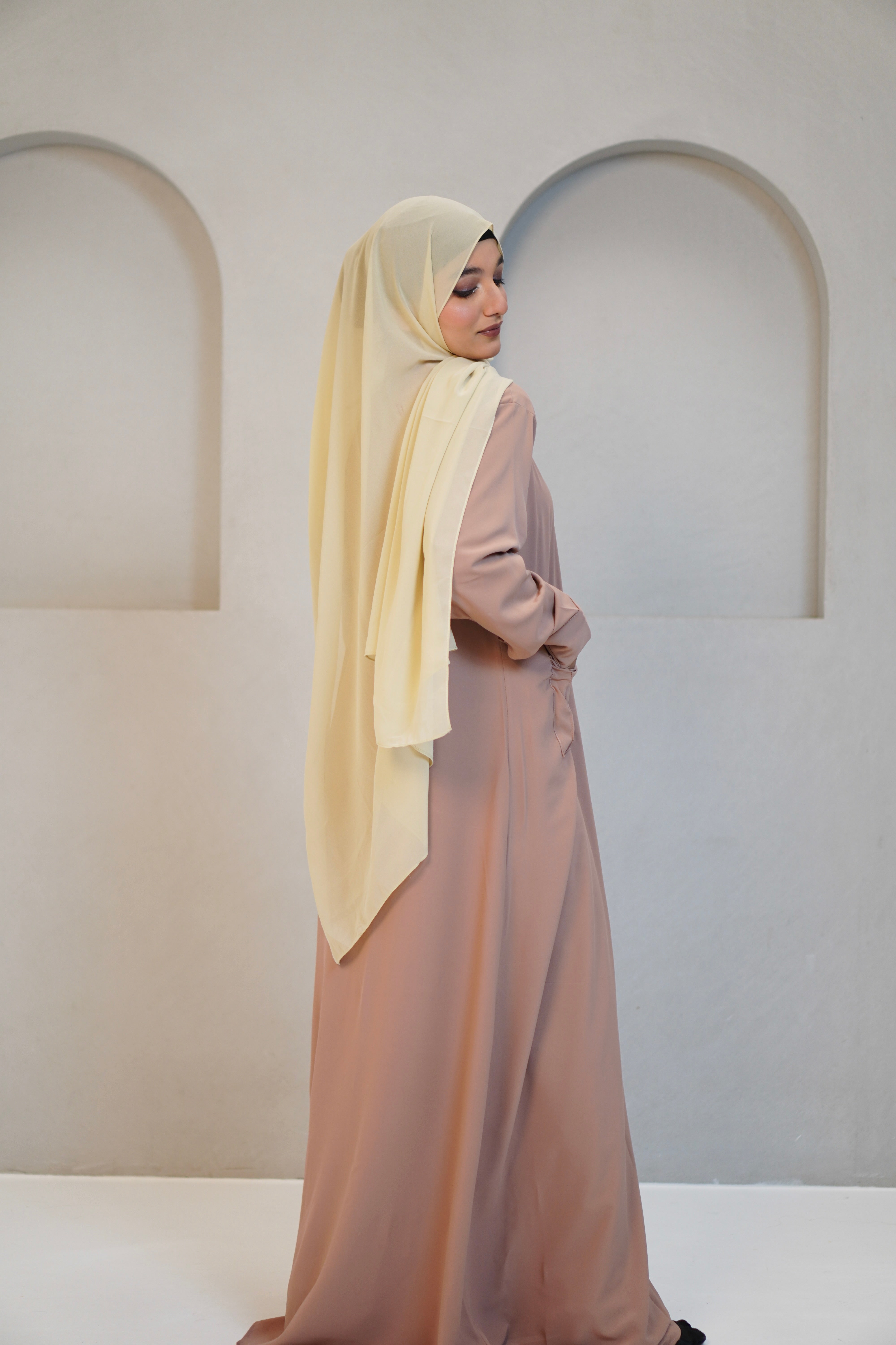 Modest Shirt Dress - Blush Pink