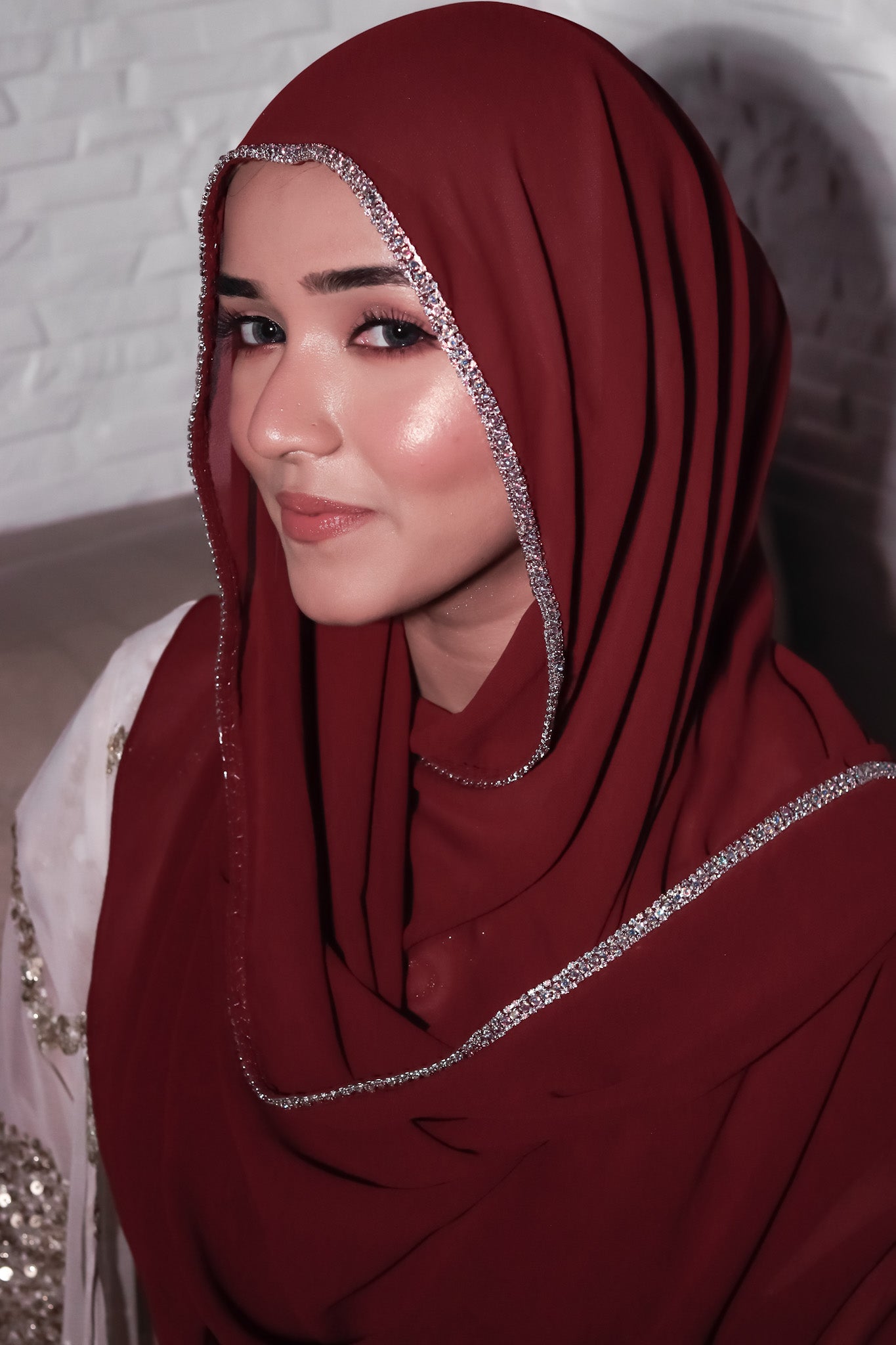 Crystal Hijab - Maroon