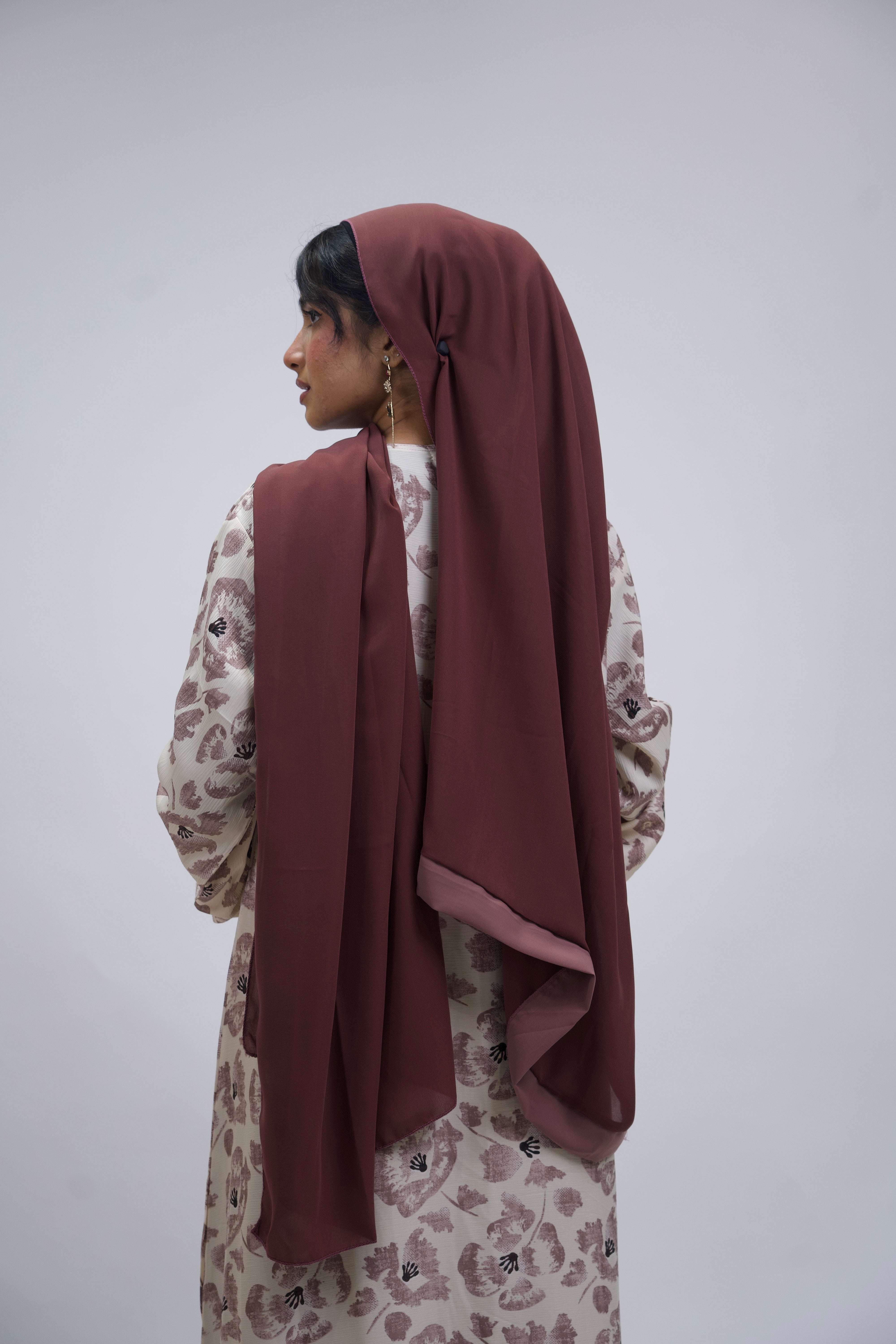 FLORAL PRINTED ABAYAH - ROSE