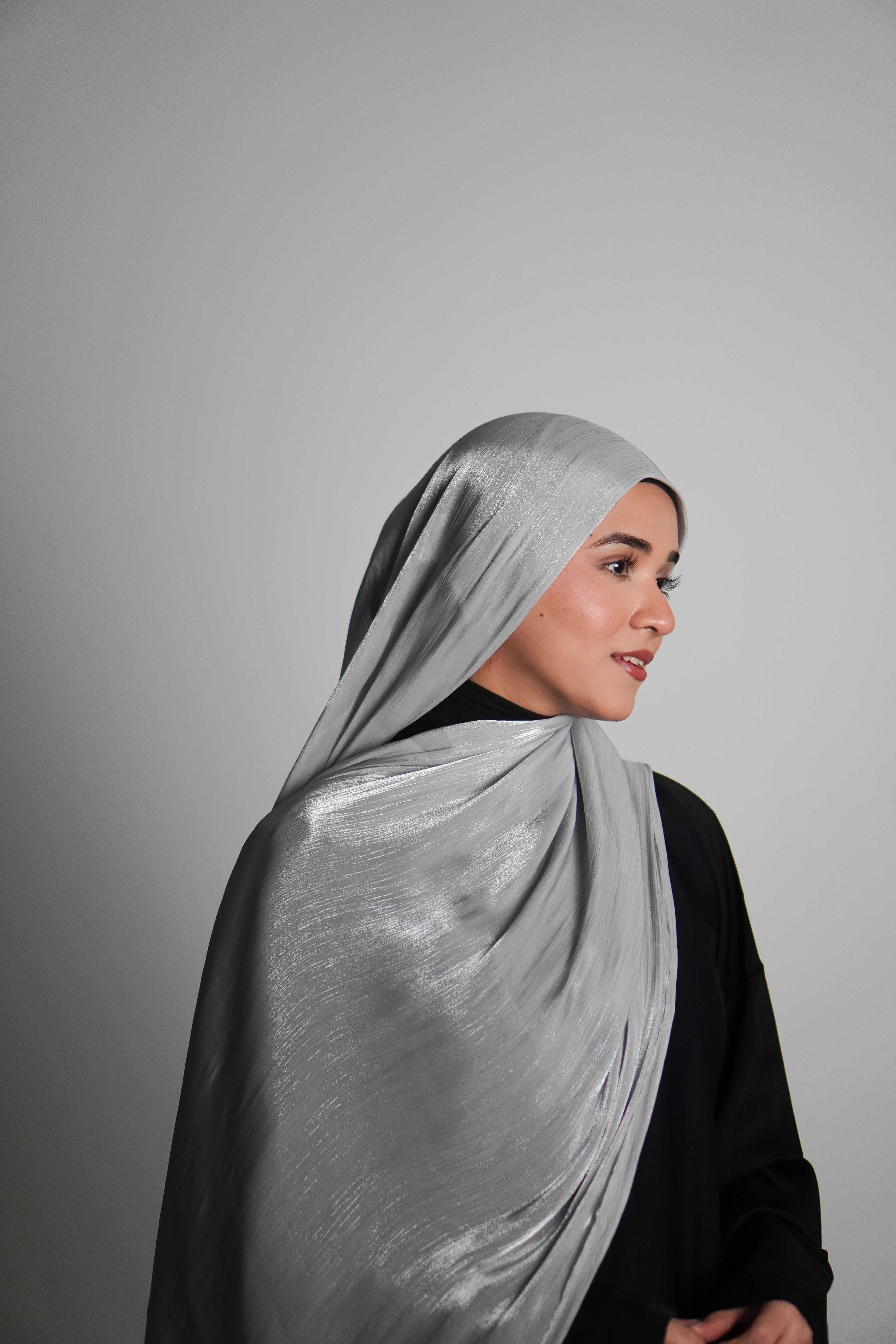 Premium Organza Hijab - Silver Grey