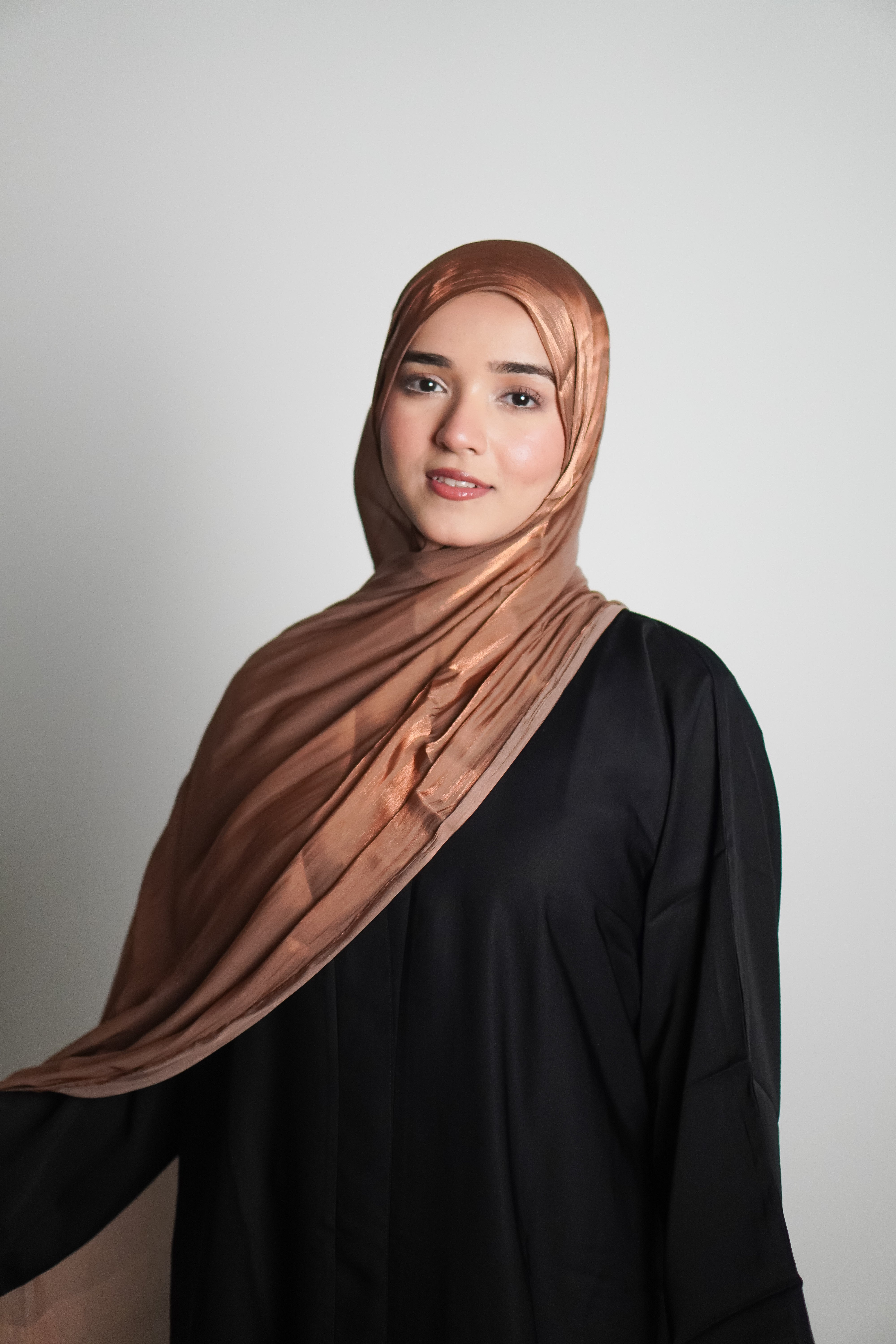 Premium Organza Hijab - Caramel Brown