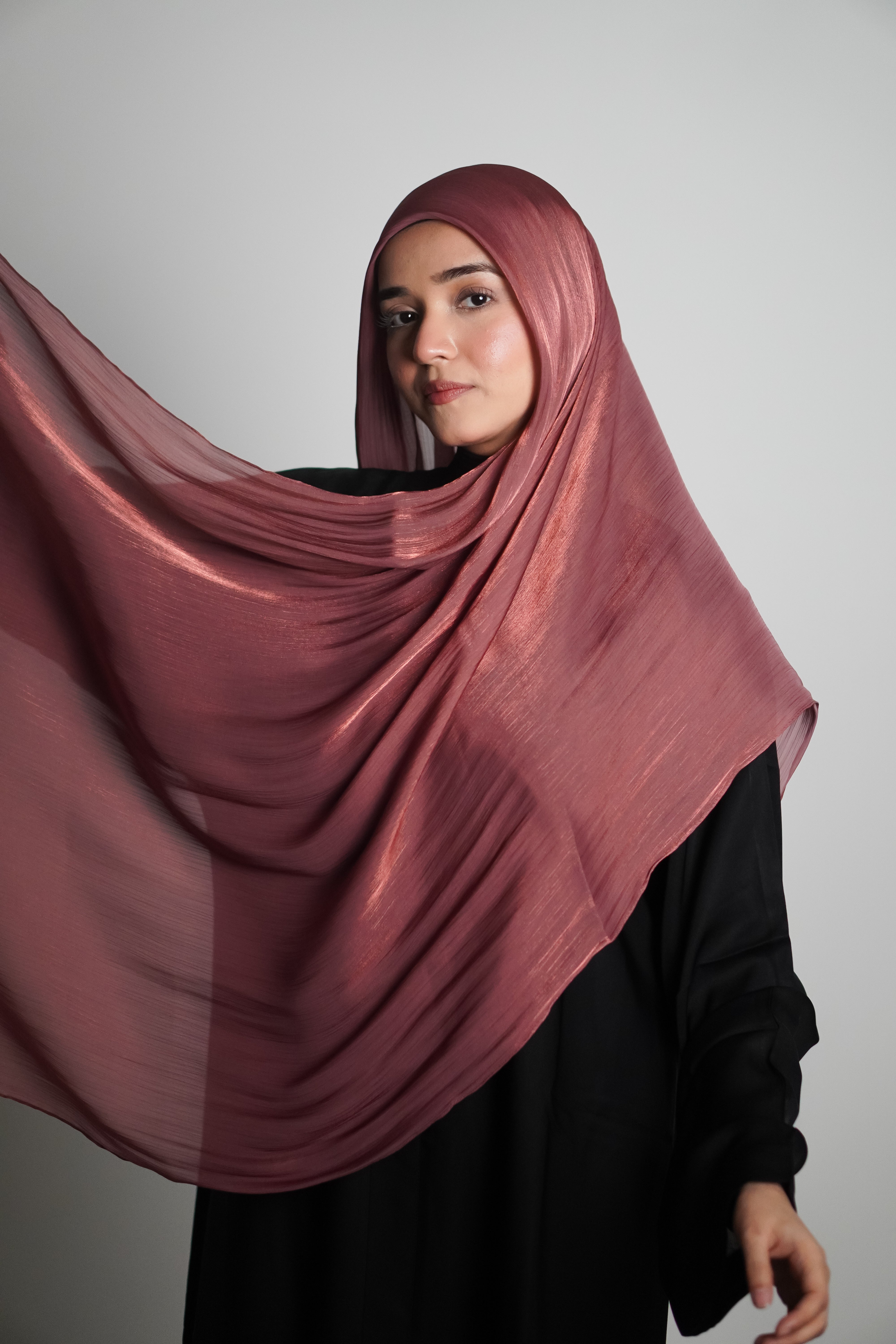 Premium Organza Hijab - Turkish Rose
