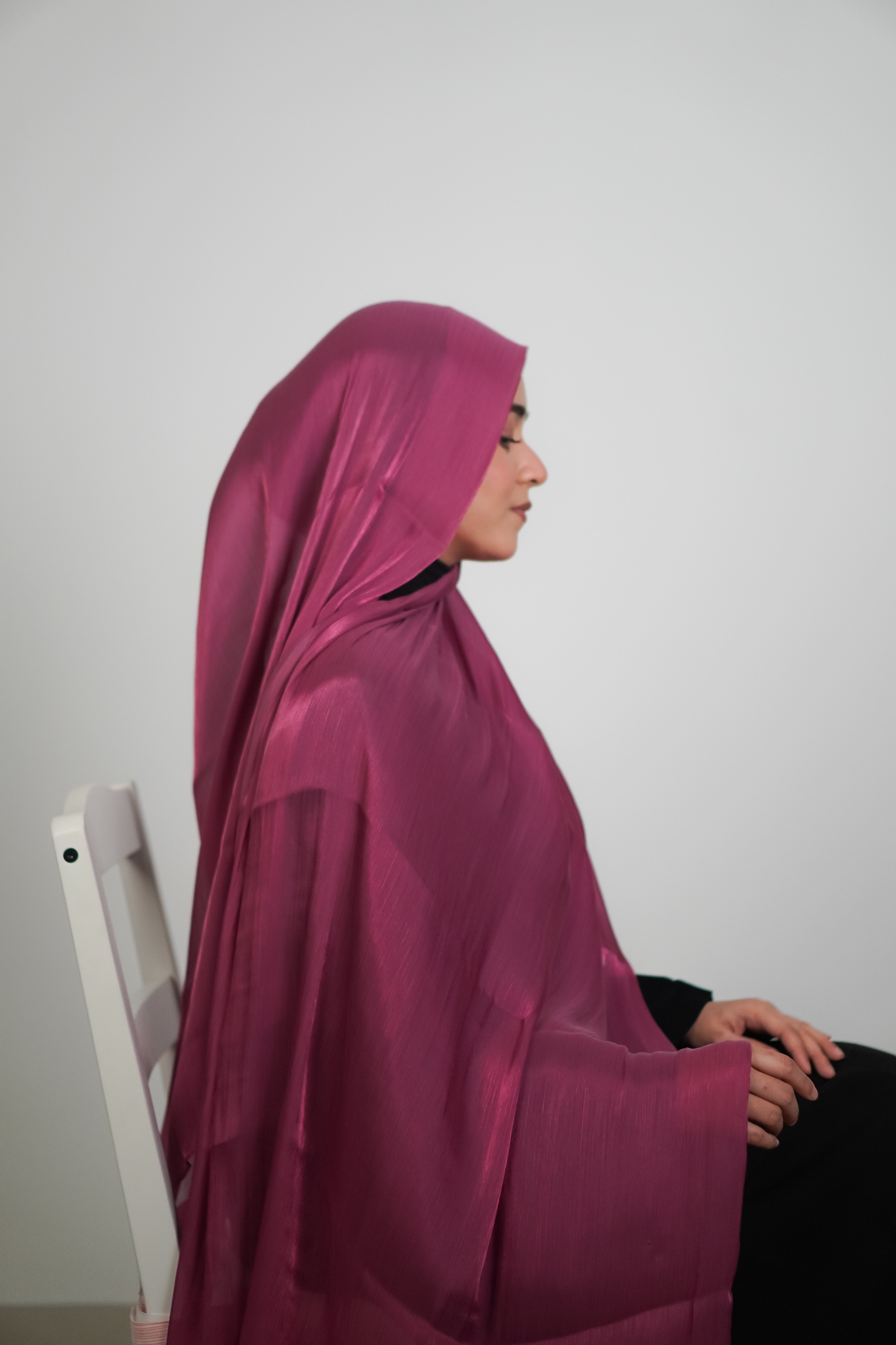Premium Organza Hijab - Rose Pink