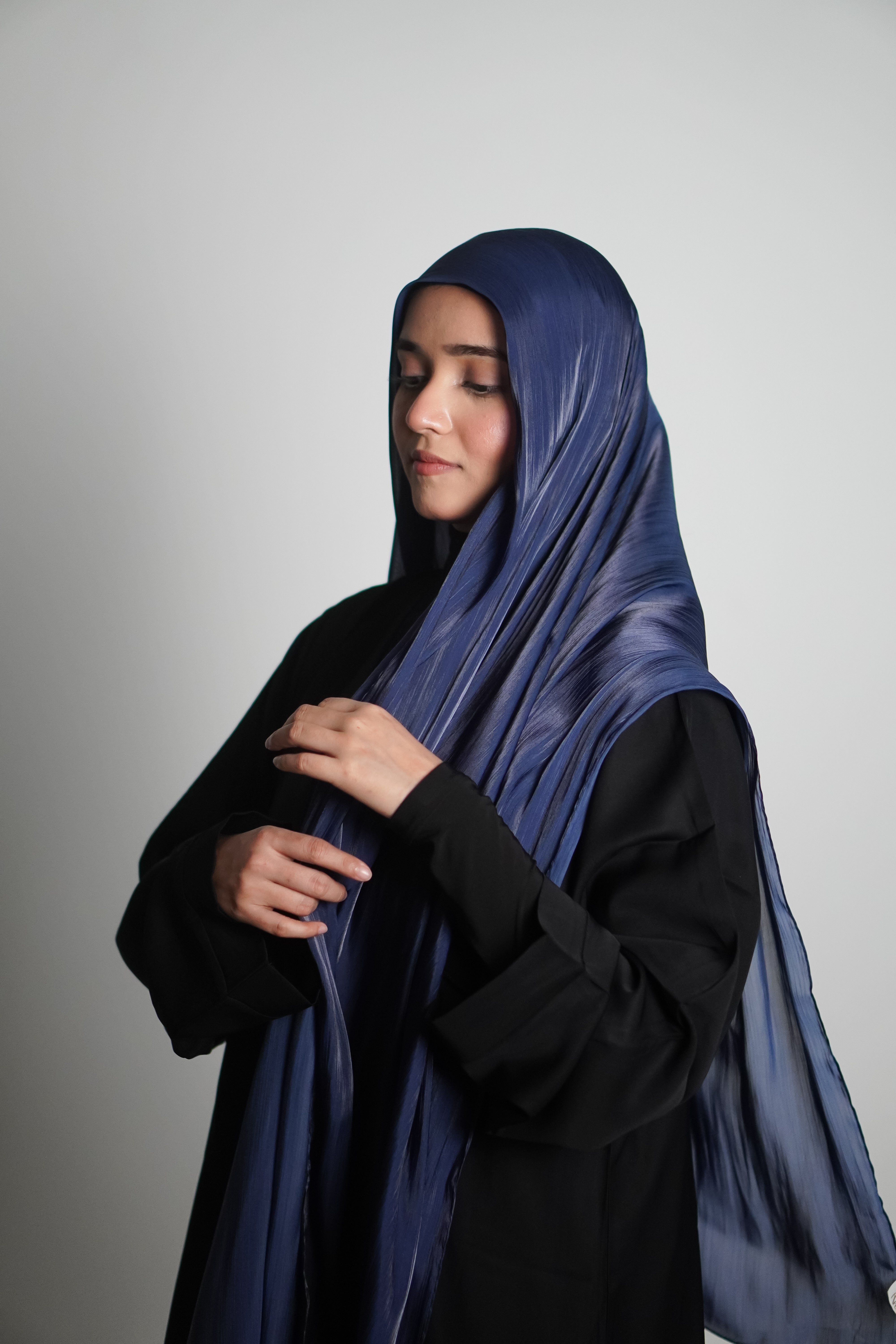 Premium Organza Hijab - Royal Blue