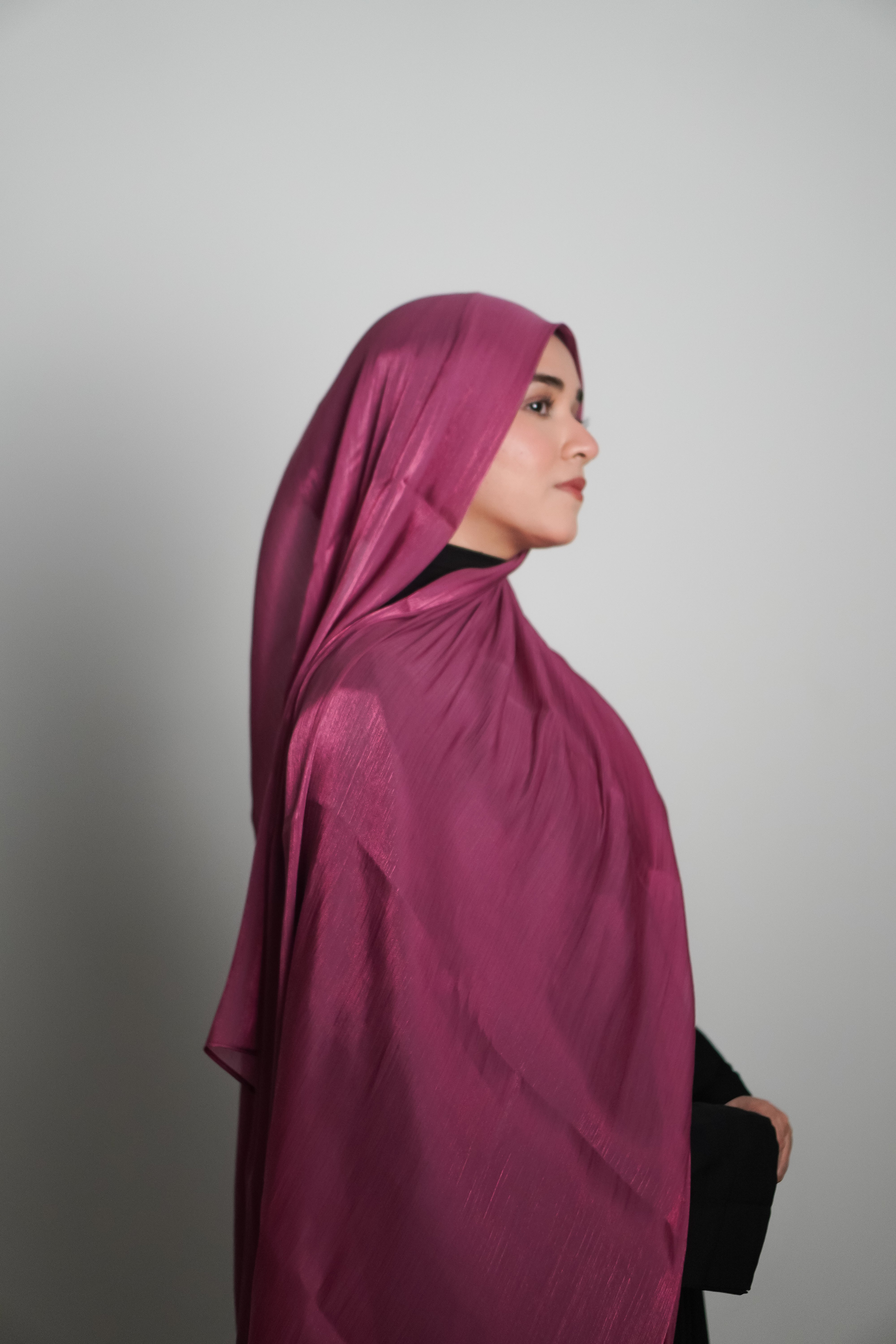 Premium Organza Hijab - Rose Pink