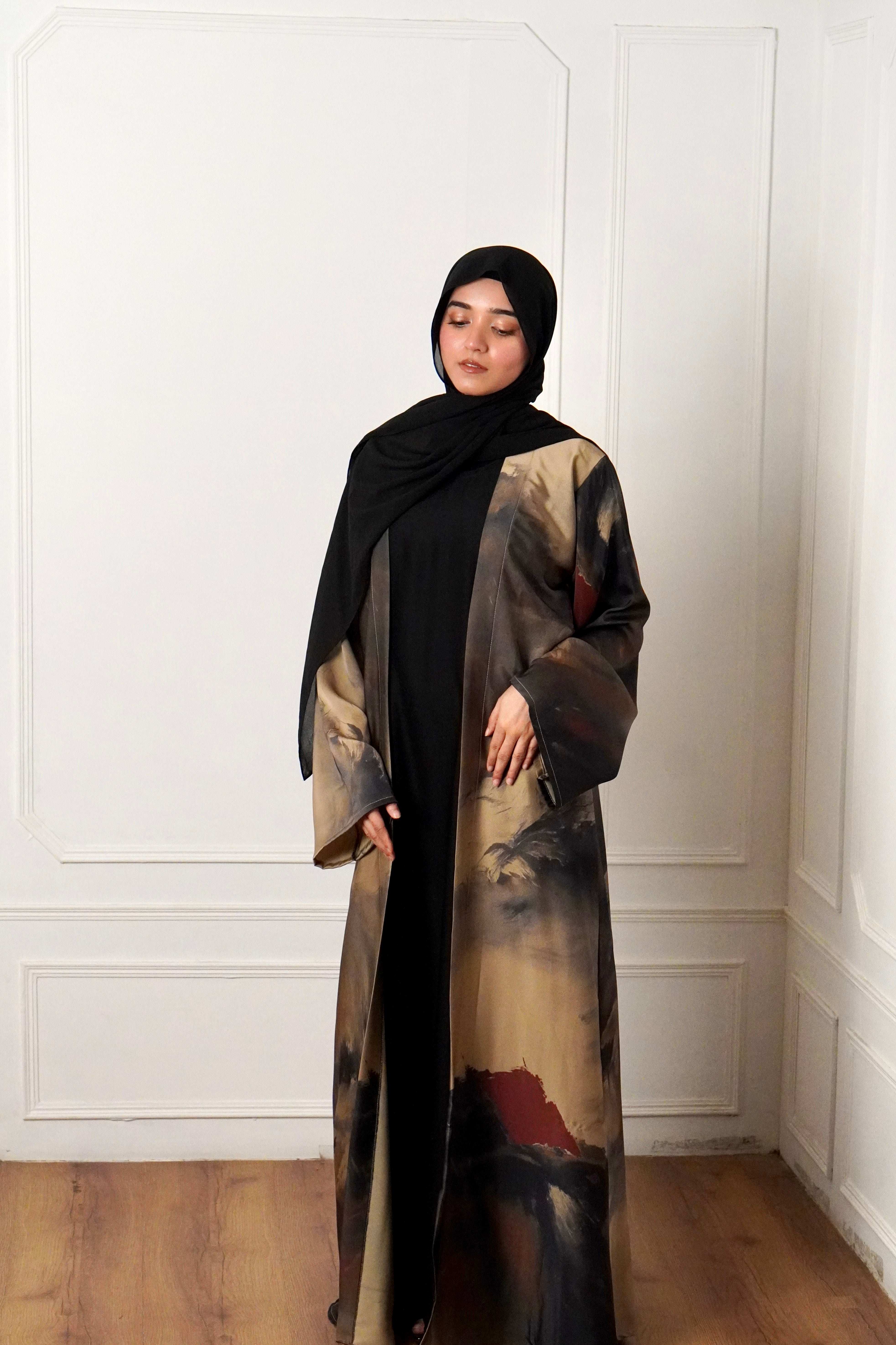 MARBLE PRINT ABAYAH - ROSE MIRAGE