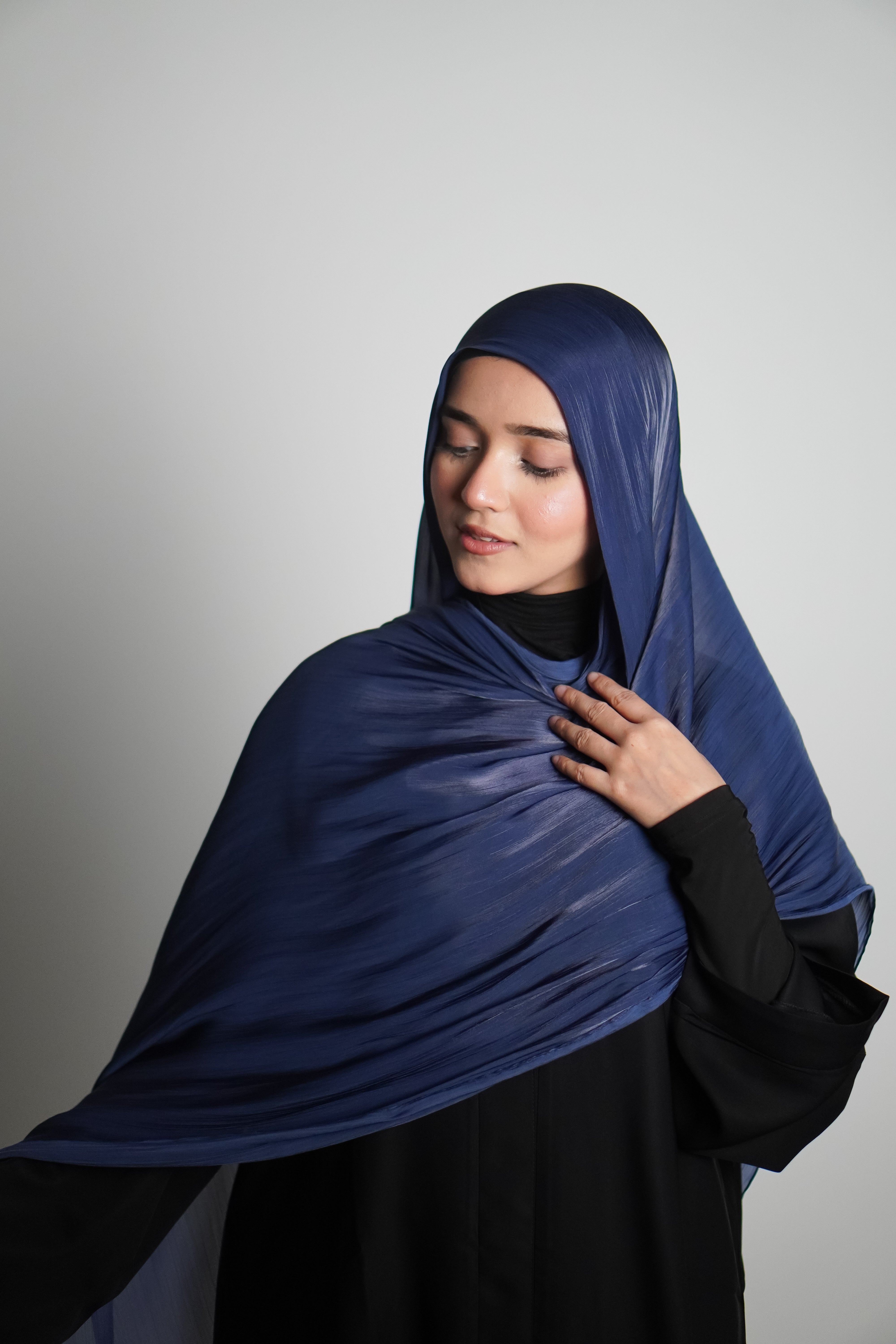 Premium Organza Hijab - Royal Blue