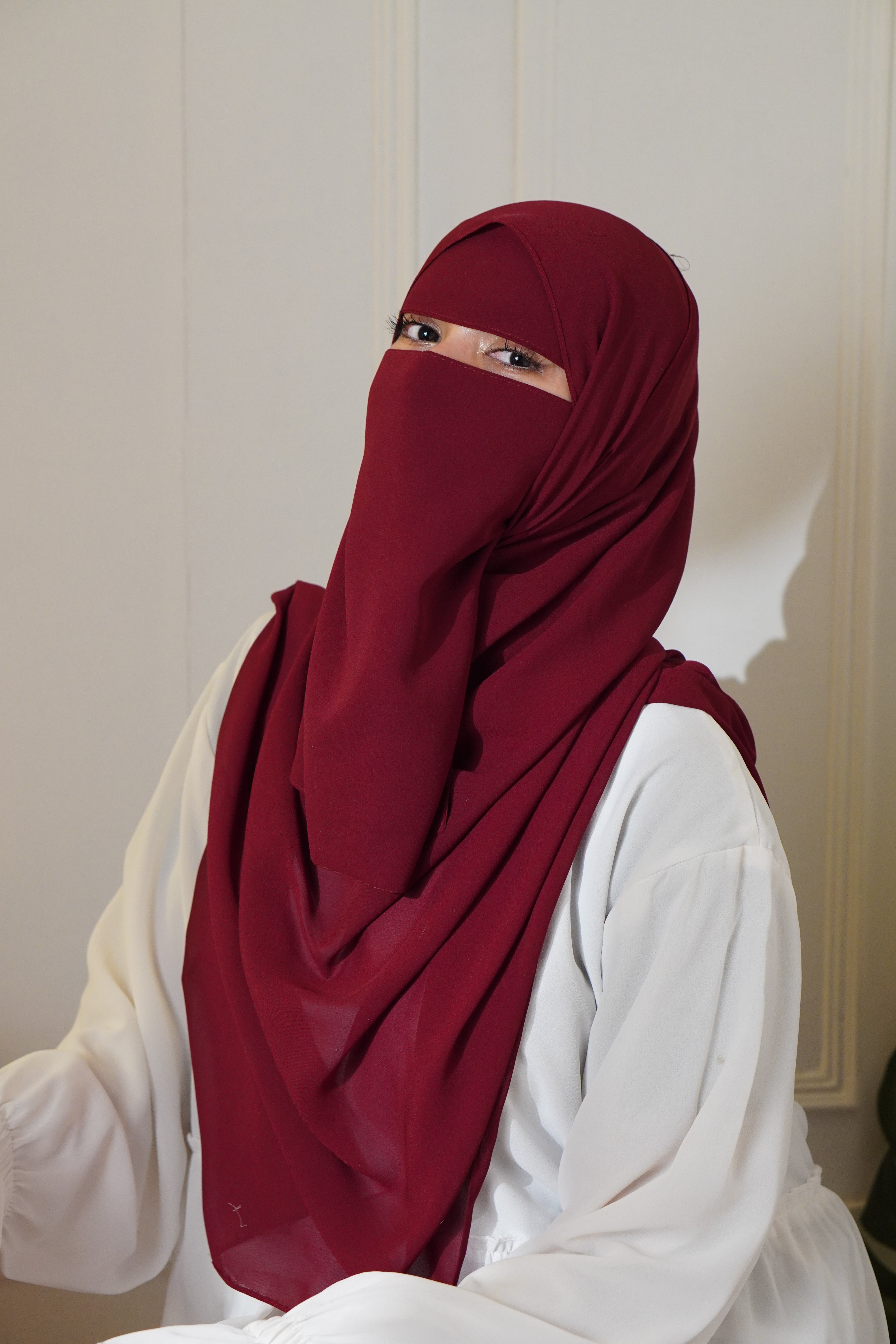 Matching Niqab Set - Maroon