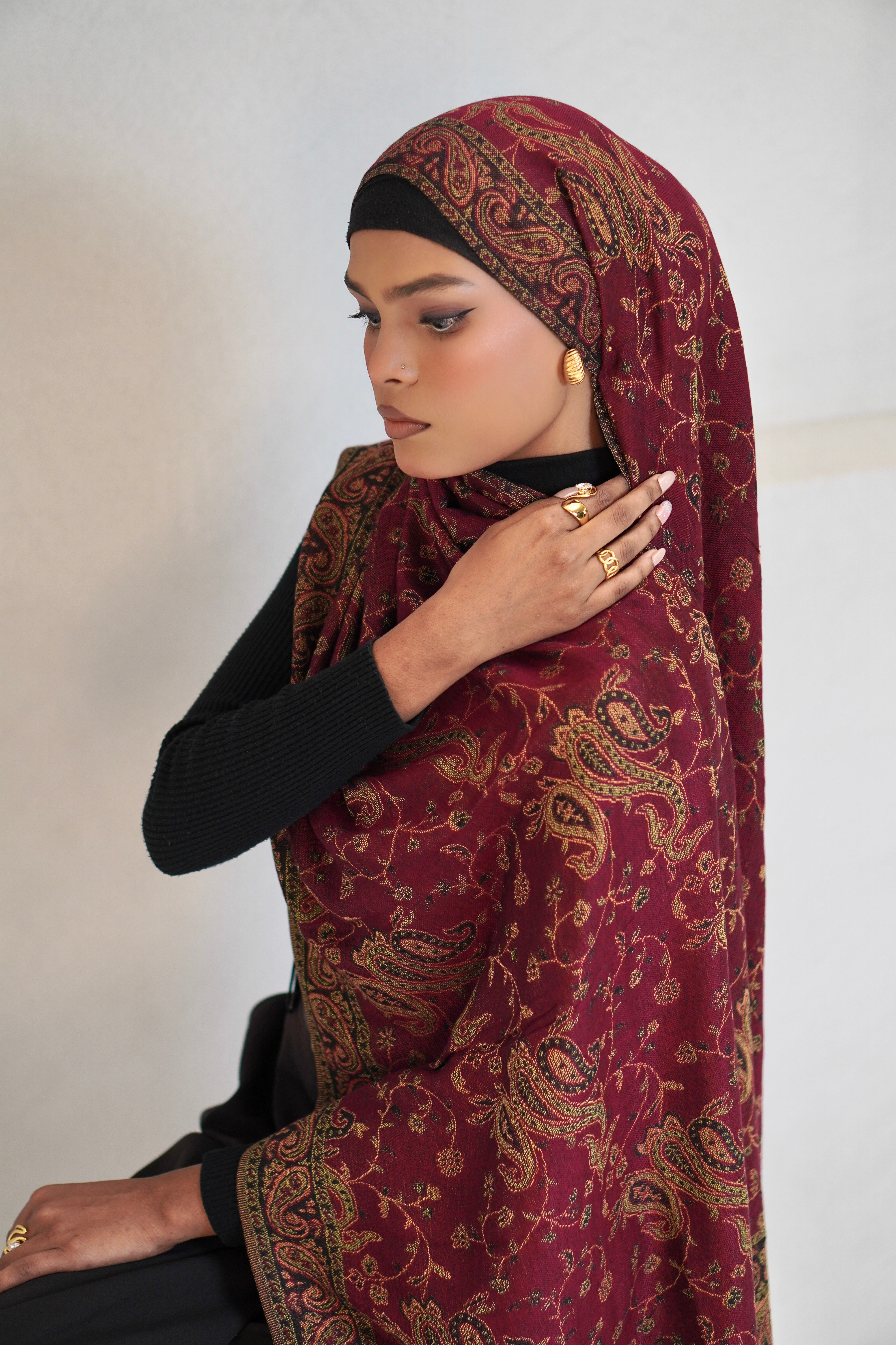 Pashmina Hijab - Mehroon