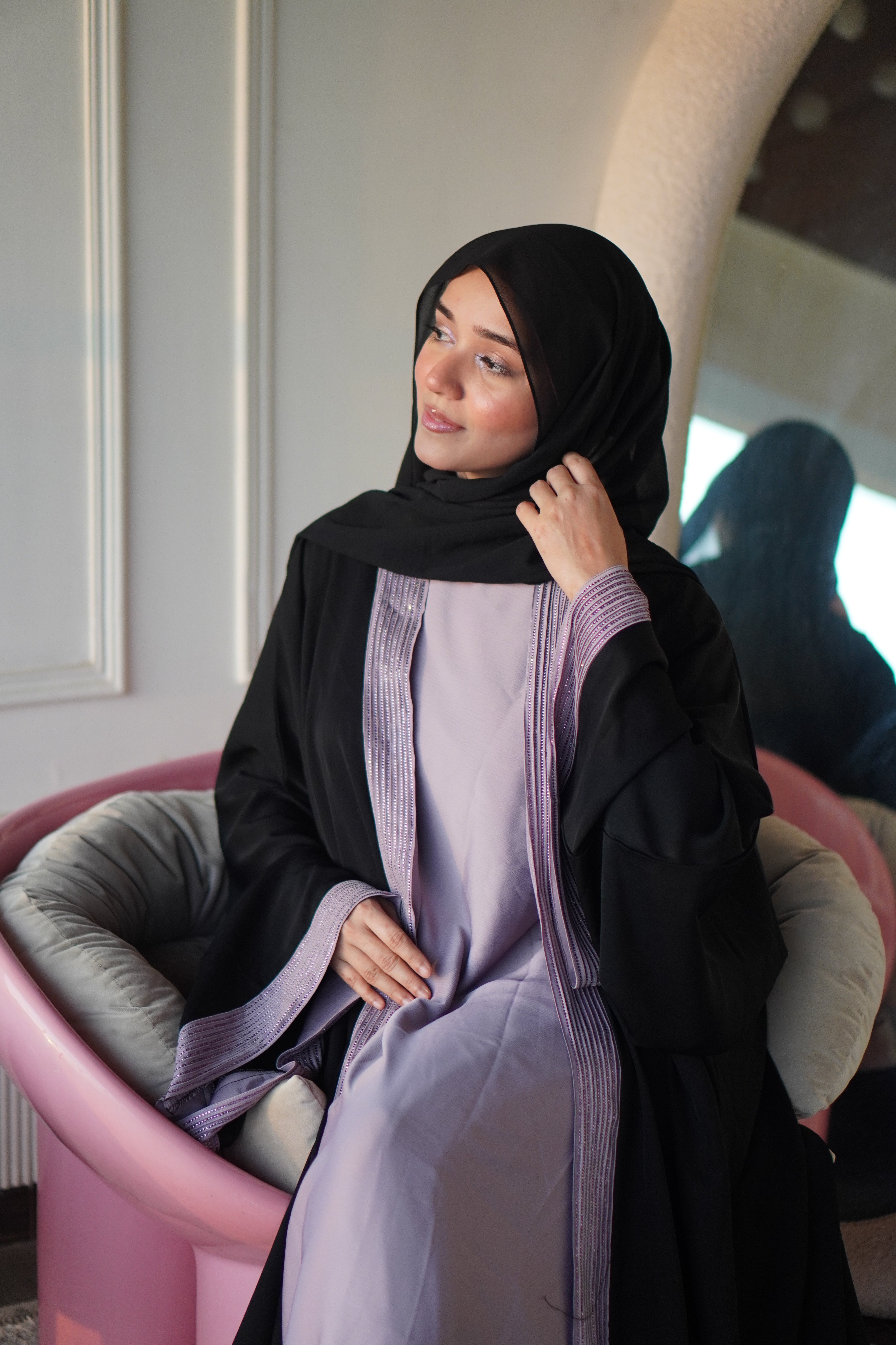 Rayah Pink Stone Abayah