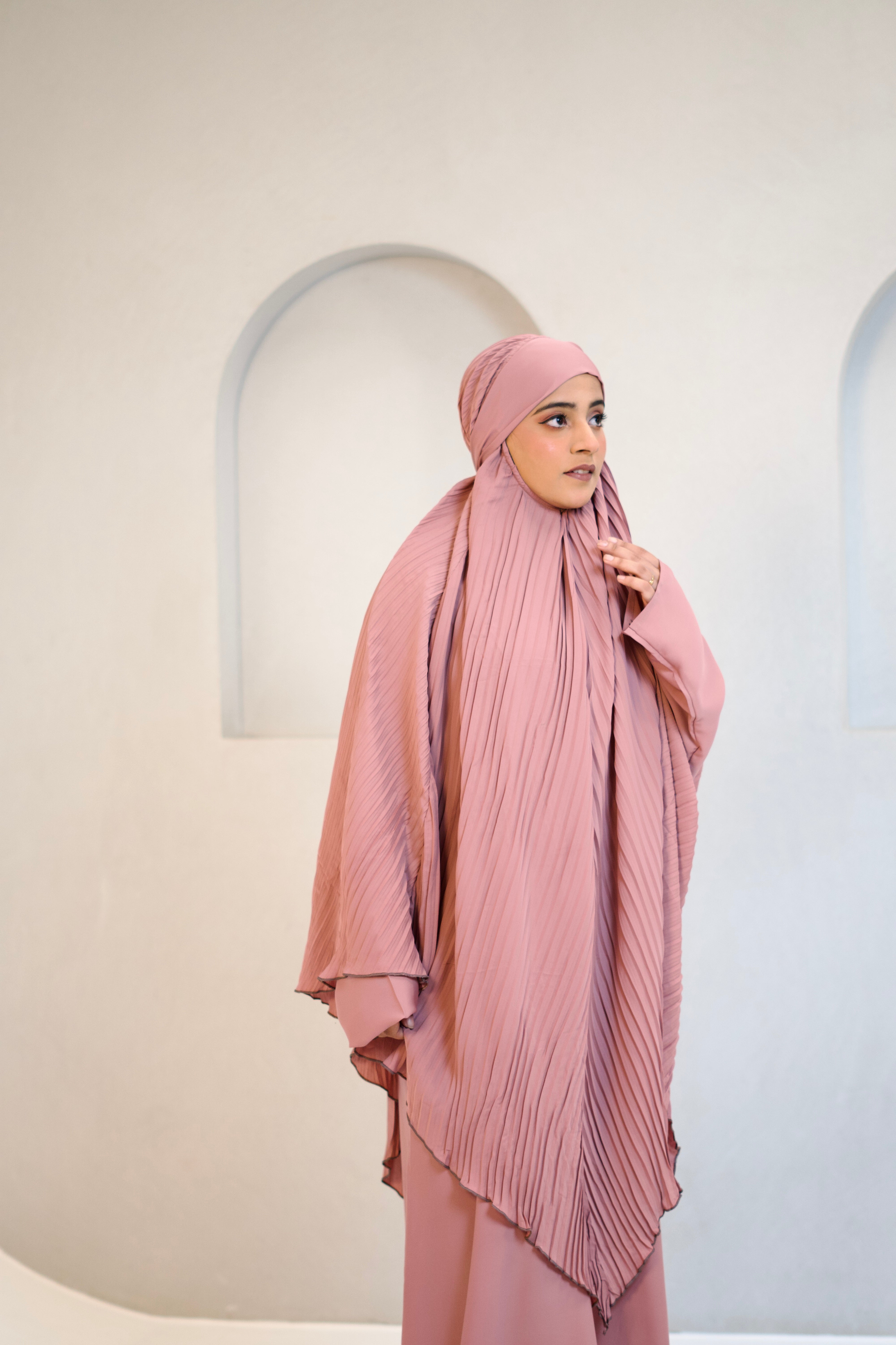 PLEATED KHIMAR SET