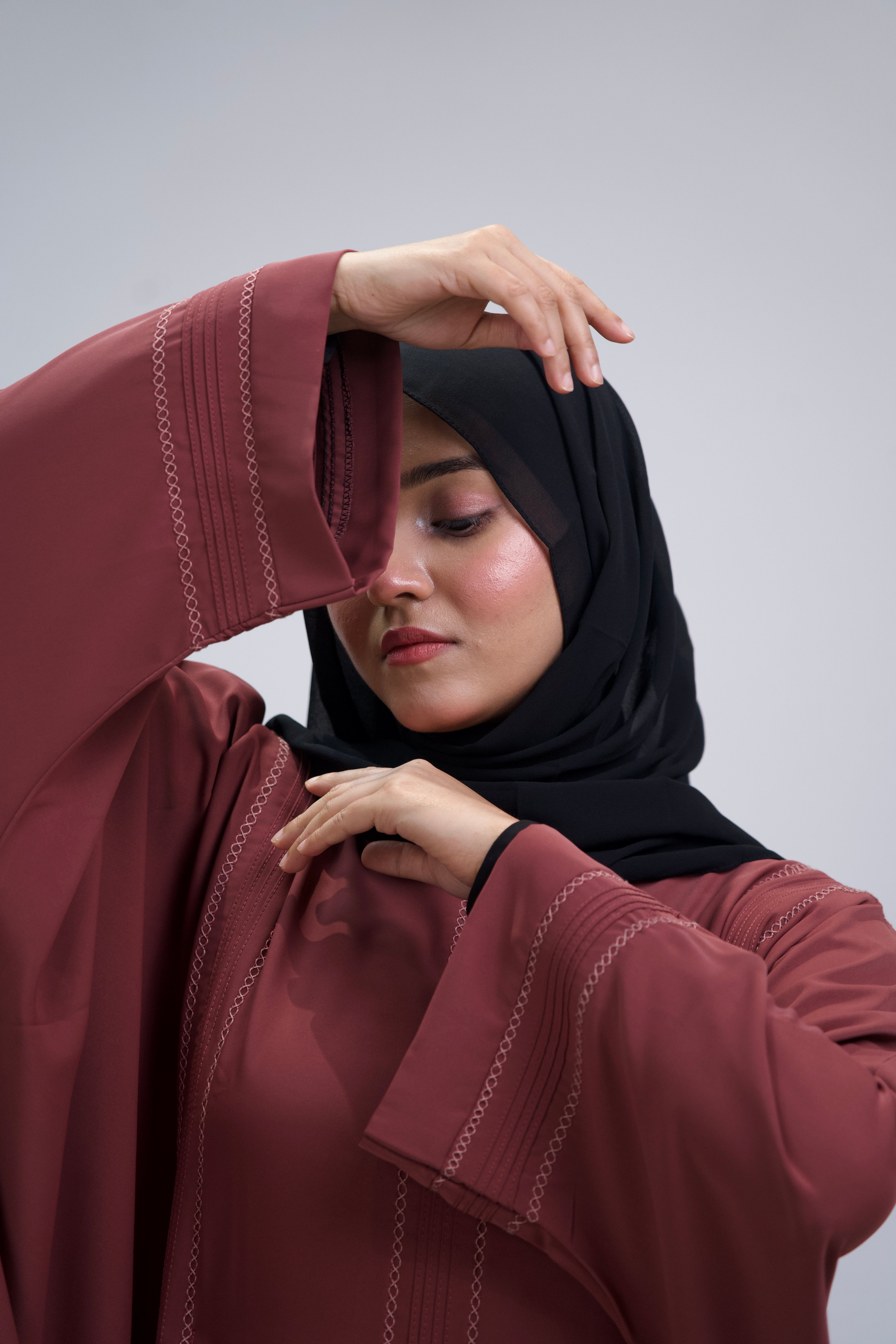 EMBROIDERED ABAYAH - Turkish Rose