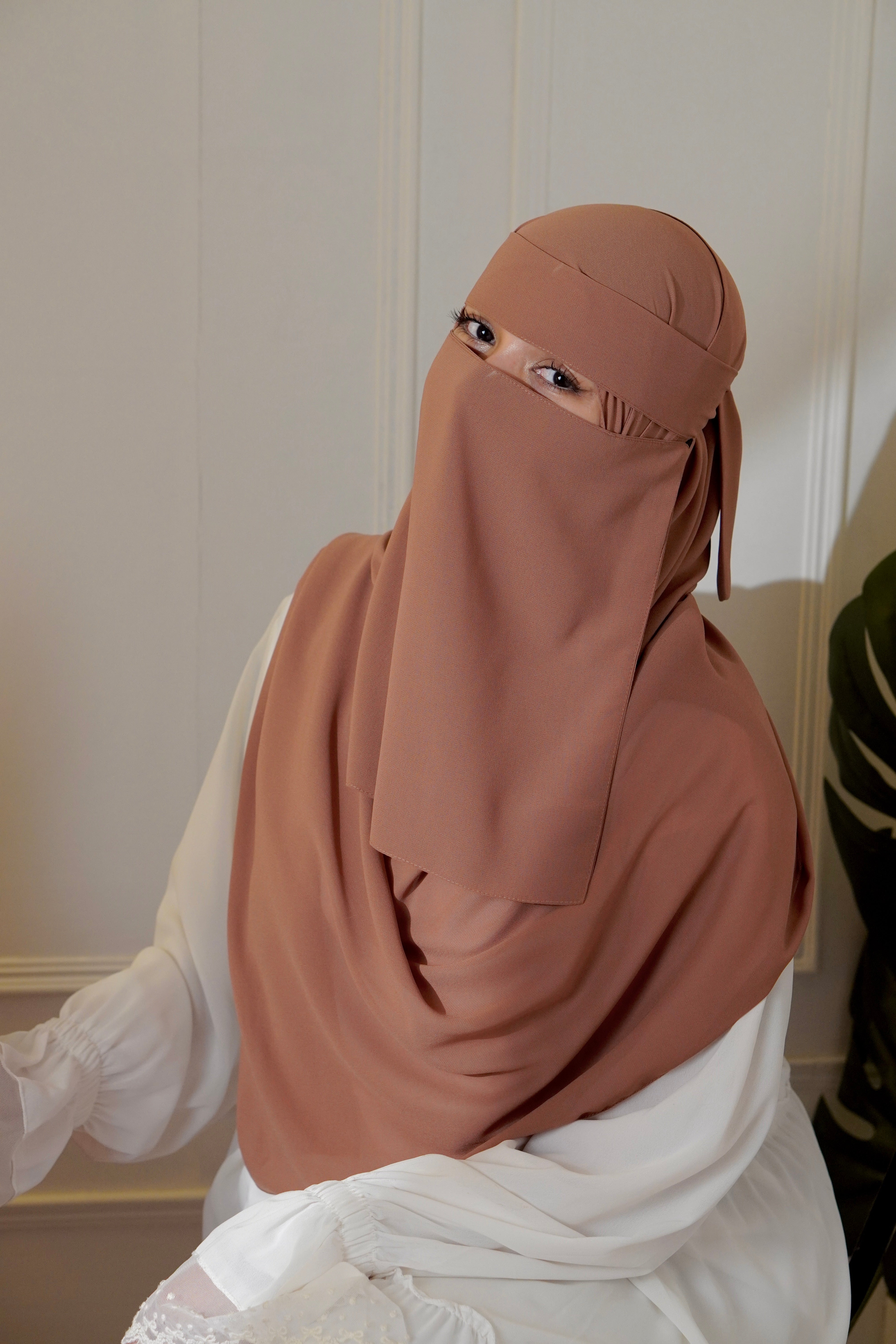 Matching Niqab Set - Brown