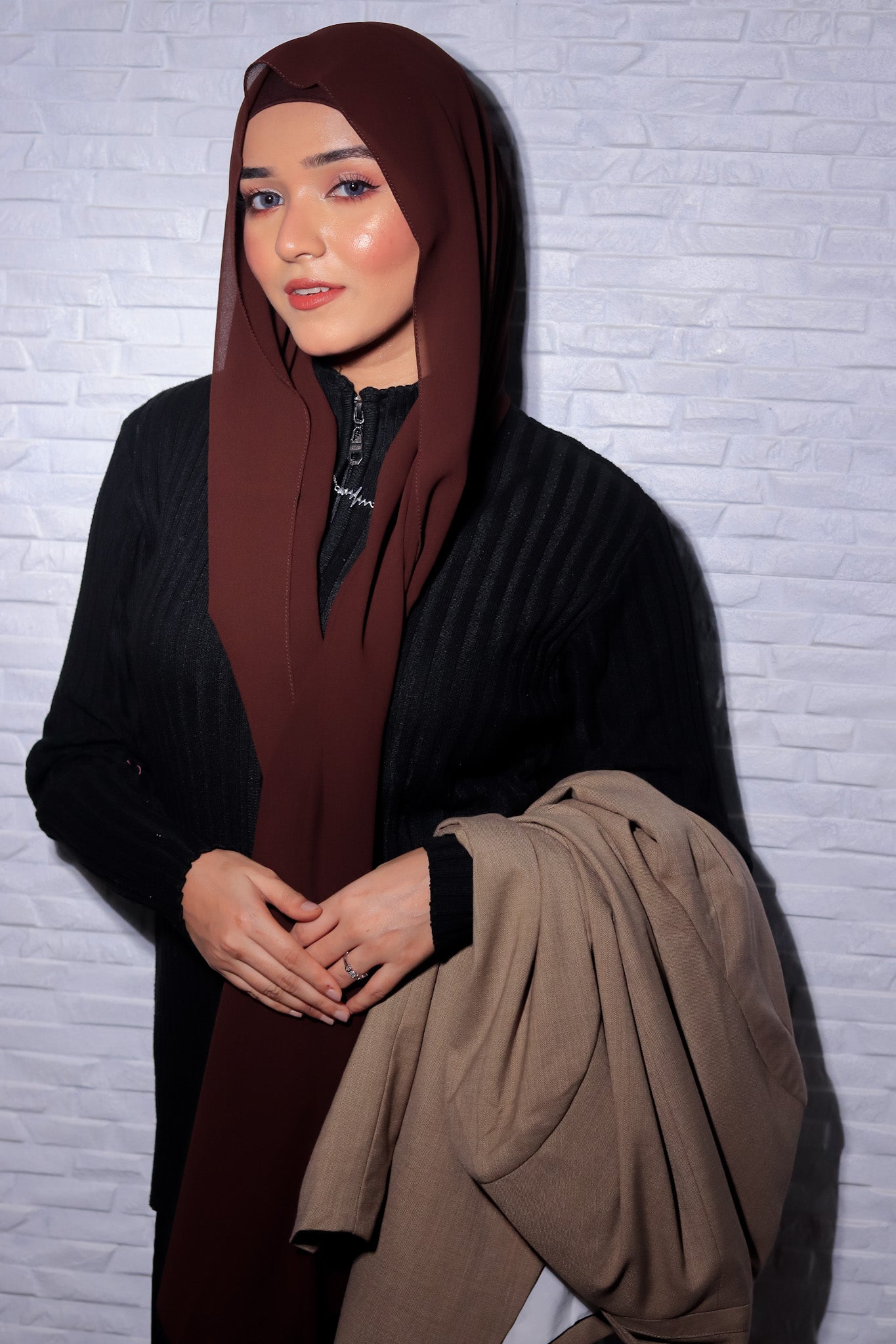 Matching Hijab Set - Chocolate Brown anahco Matching Hijab Set - Chocolate Brown anahco