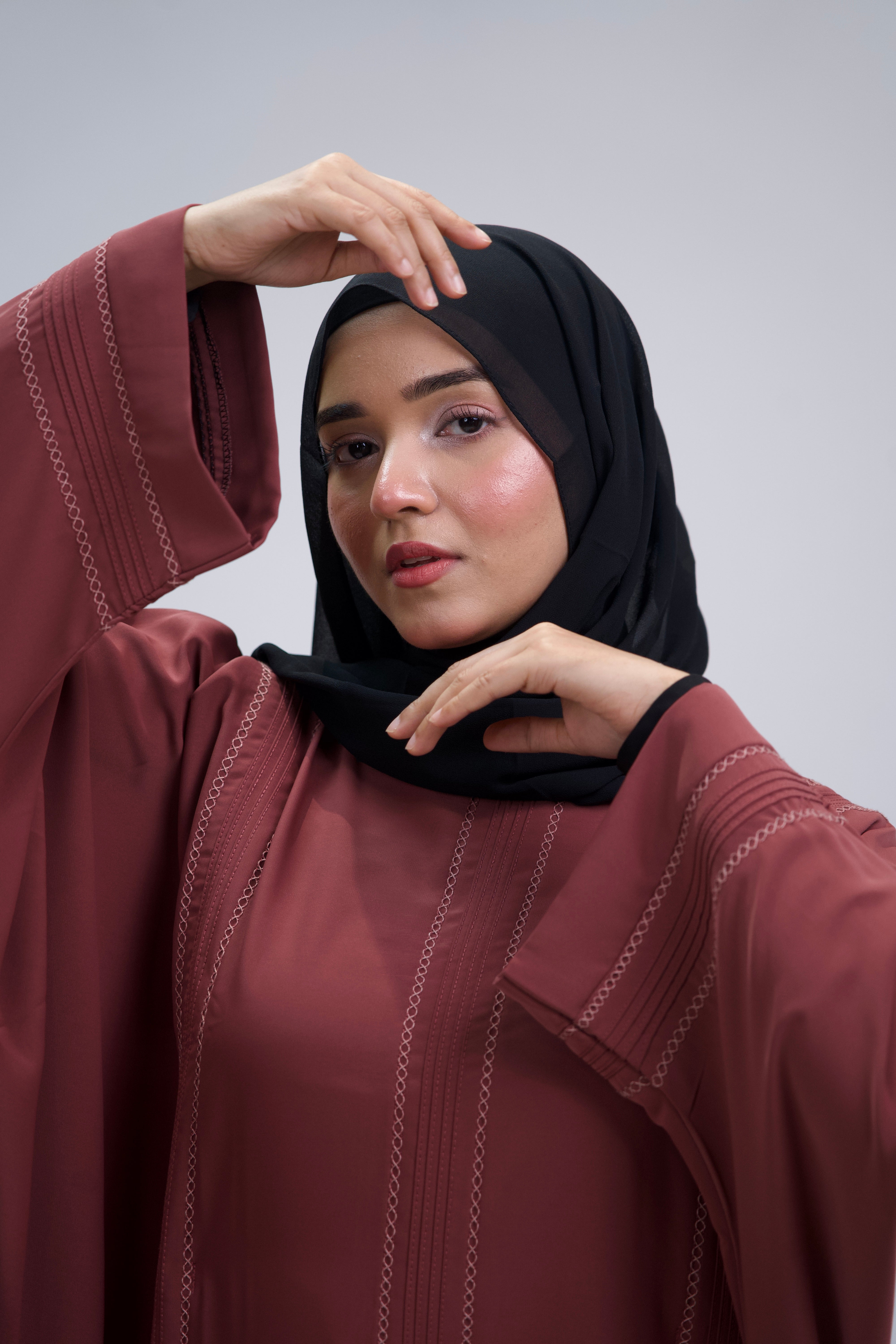 EMBROIDERED ABAYAH - Turkish Rose