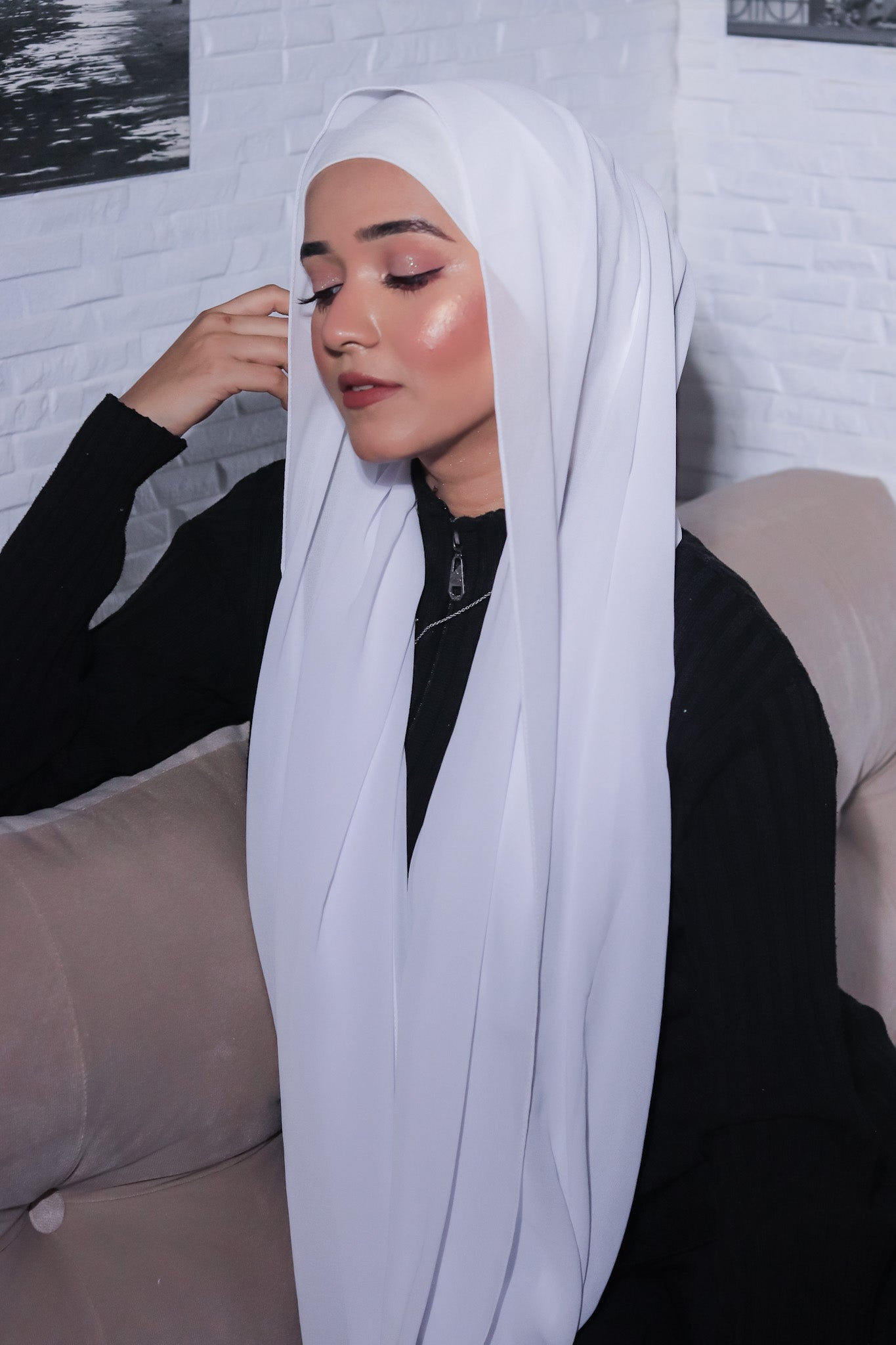Matching Hijab Set - White