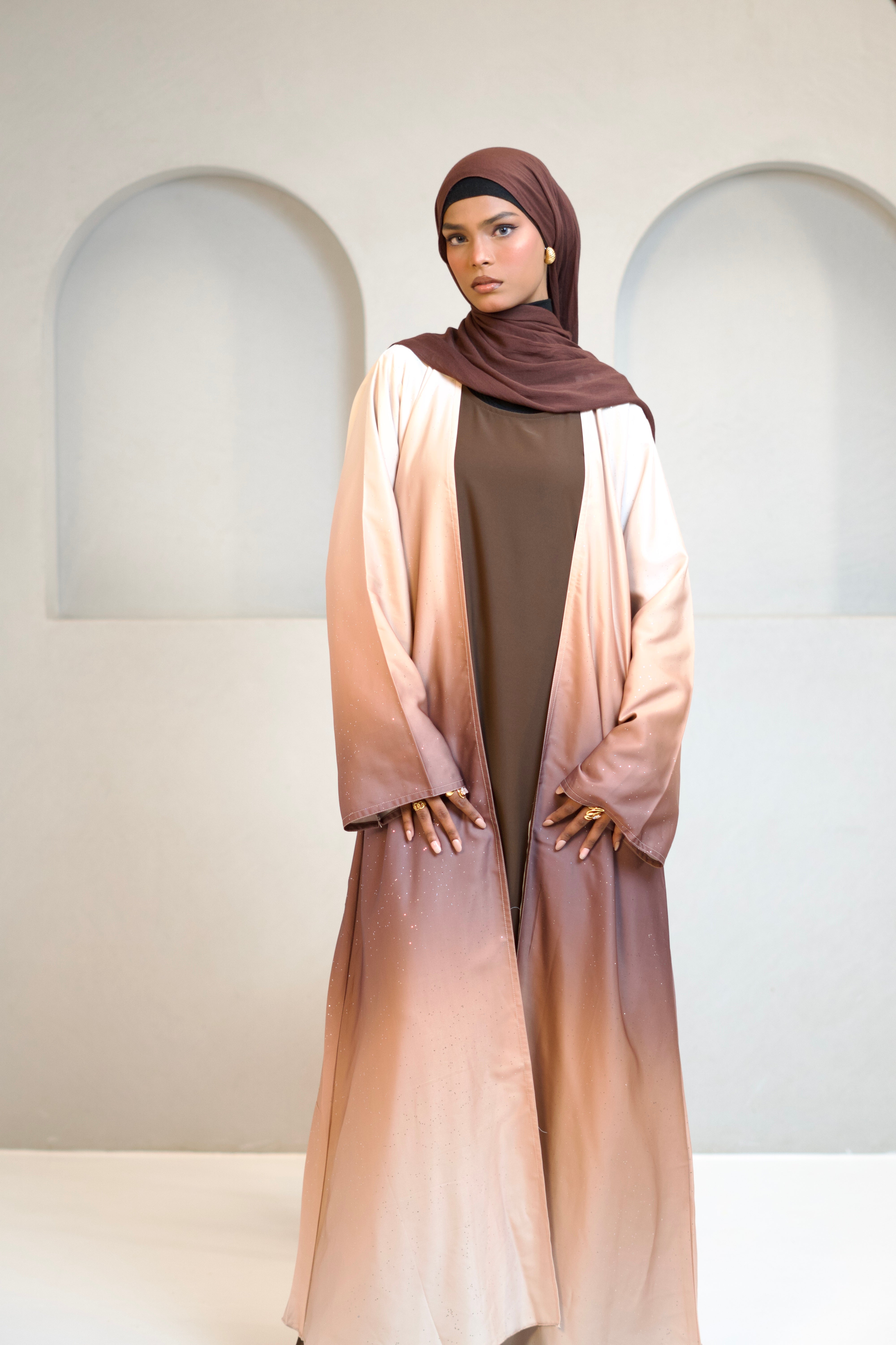 Ombrè Shimmer Abayah - Sunset