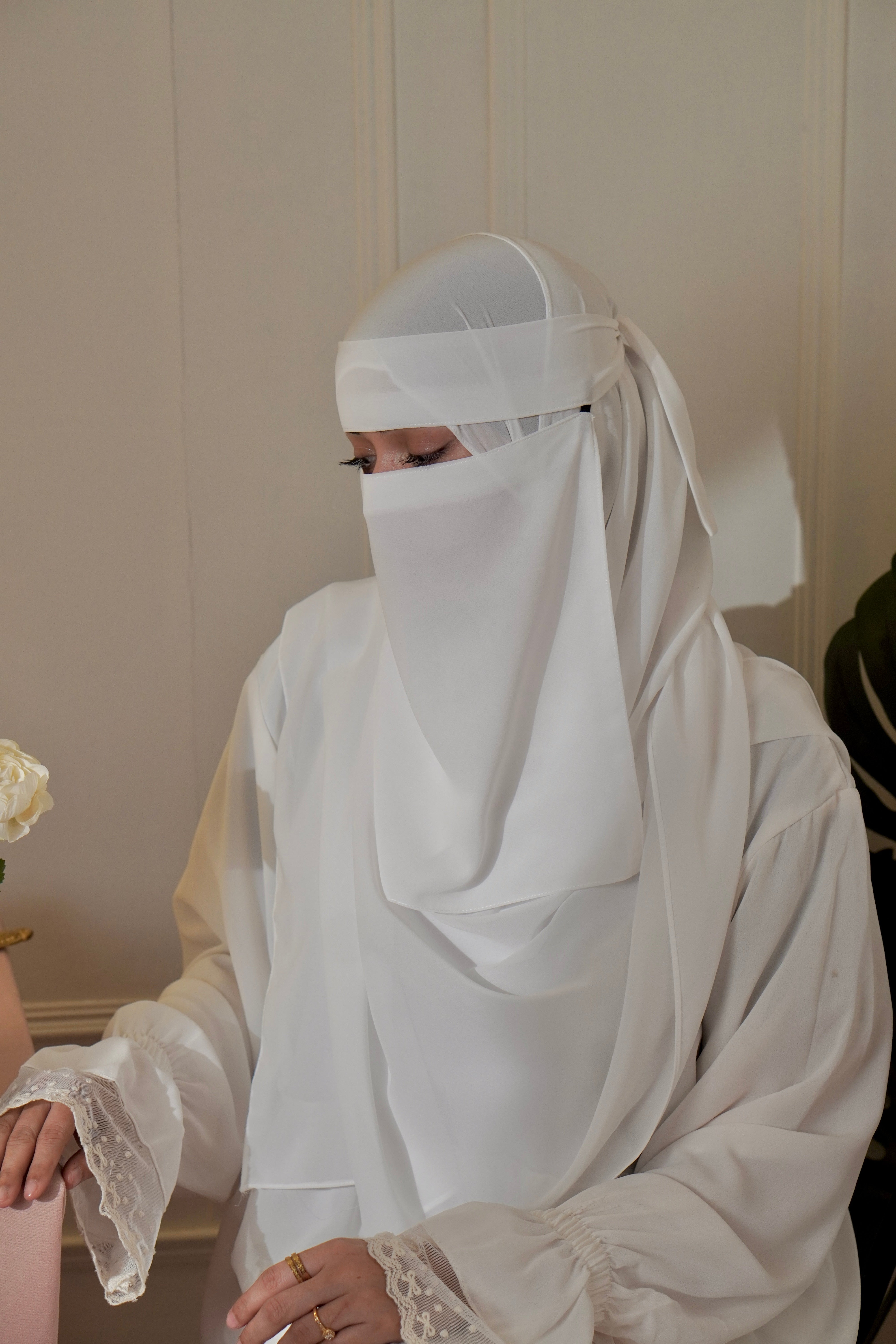 Matching Niqab Set - White
