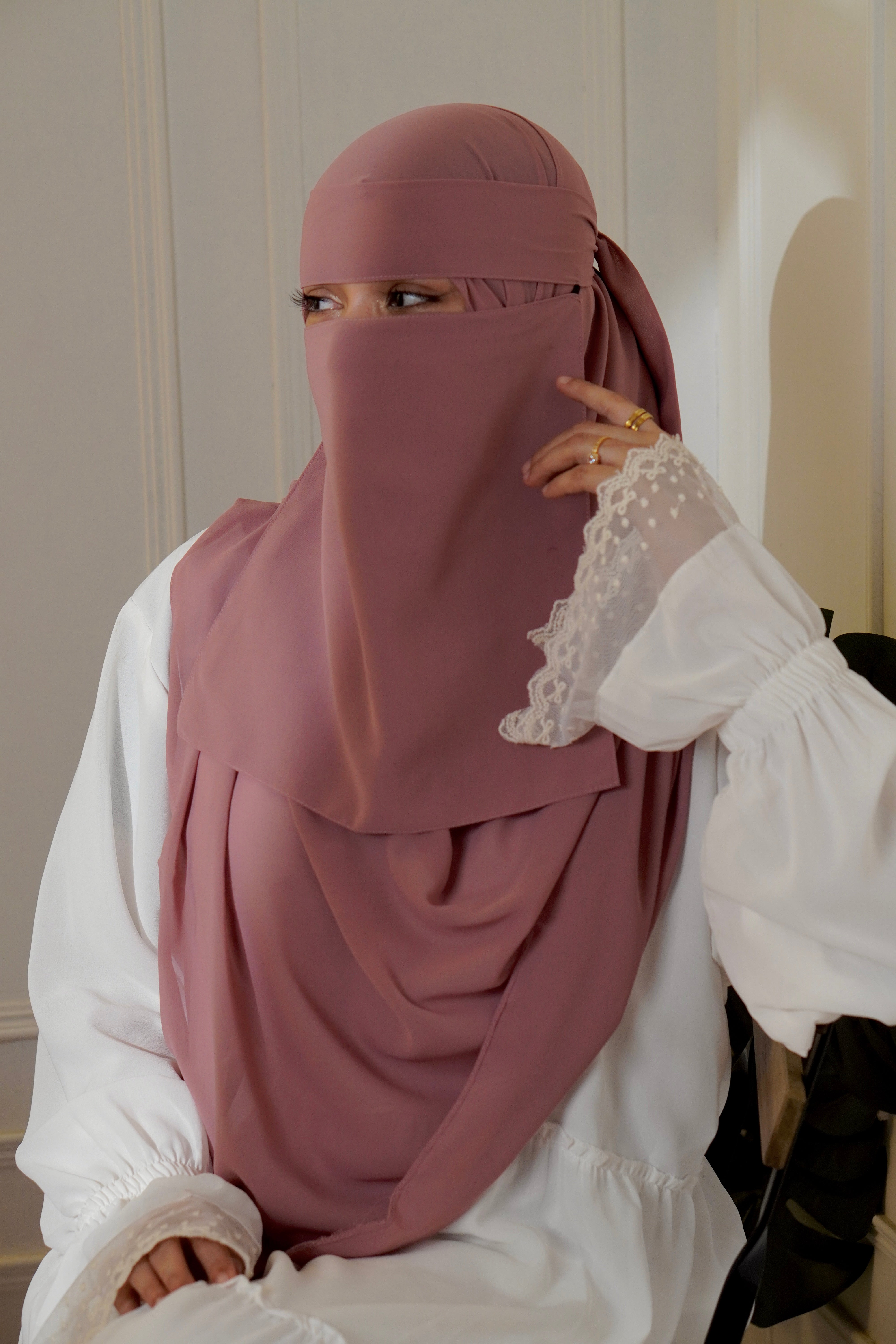 Matching Niqab Set - Rose Pink