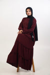 Feriha Ruffled Dress (Matte) - MAROON