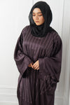 SATIN SILK ABAYAH - Spanish Purple