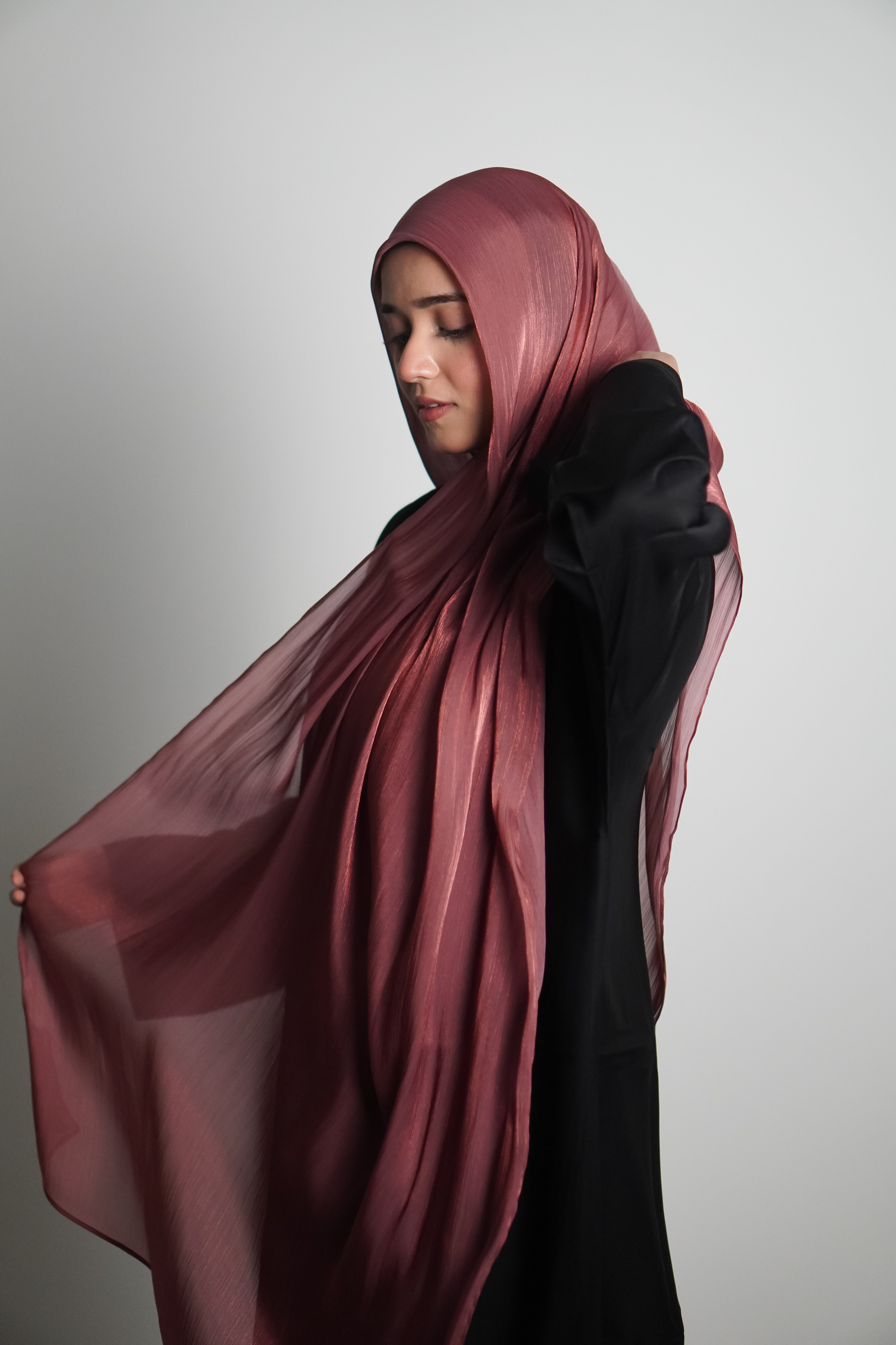 Premium Organza Hijab - Turkish Rose