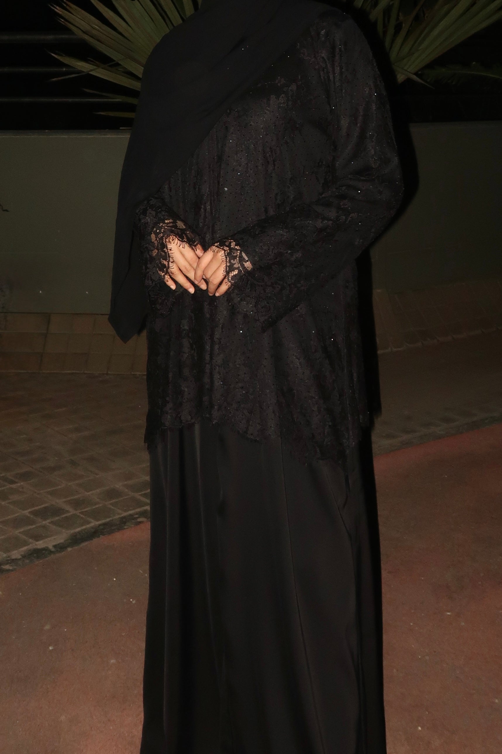 Layali Abayah - Lace Cut Work