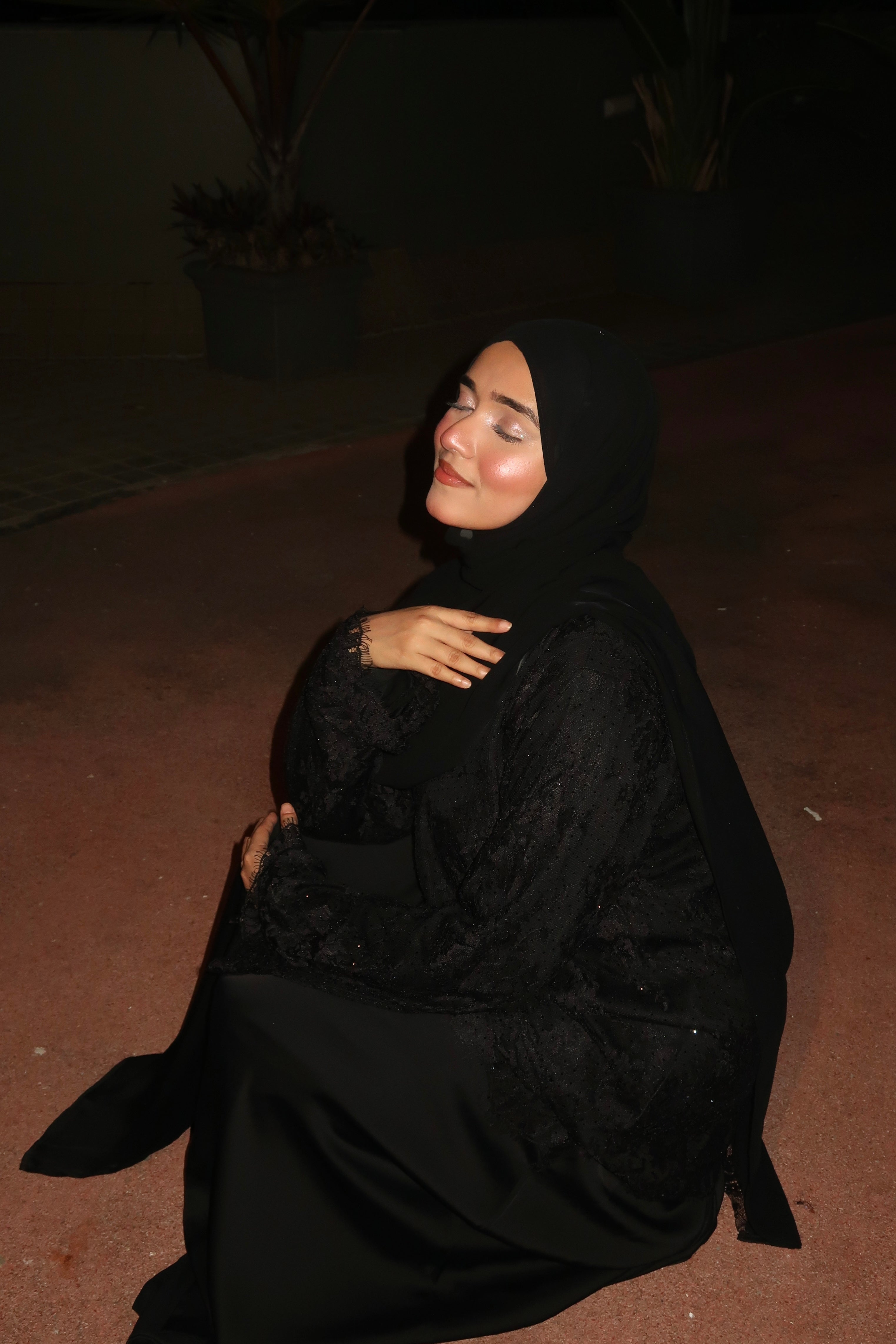 Layali Abayah - Lace Cut Work