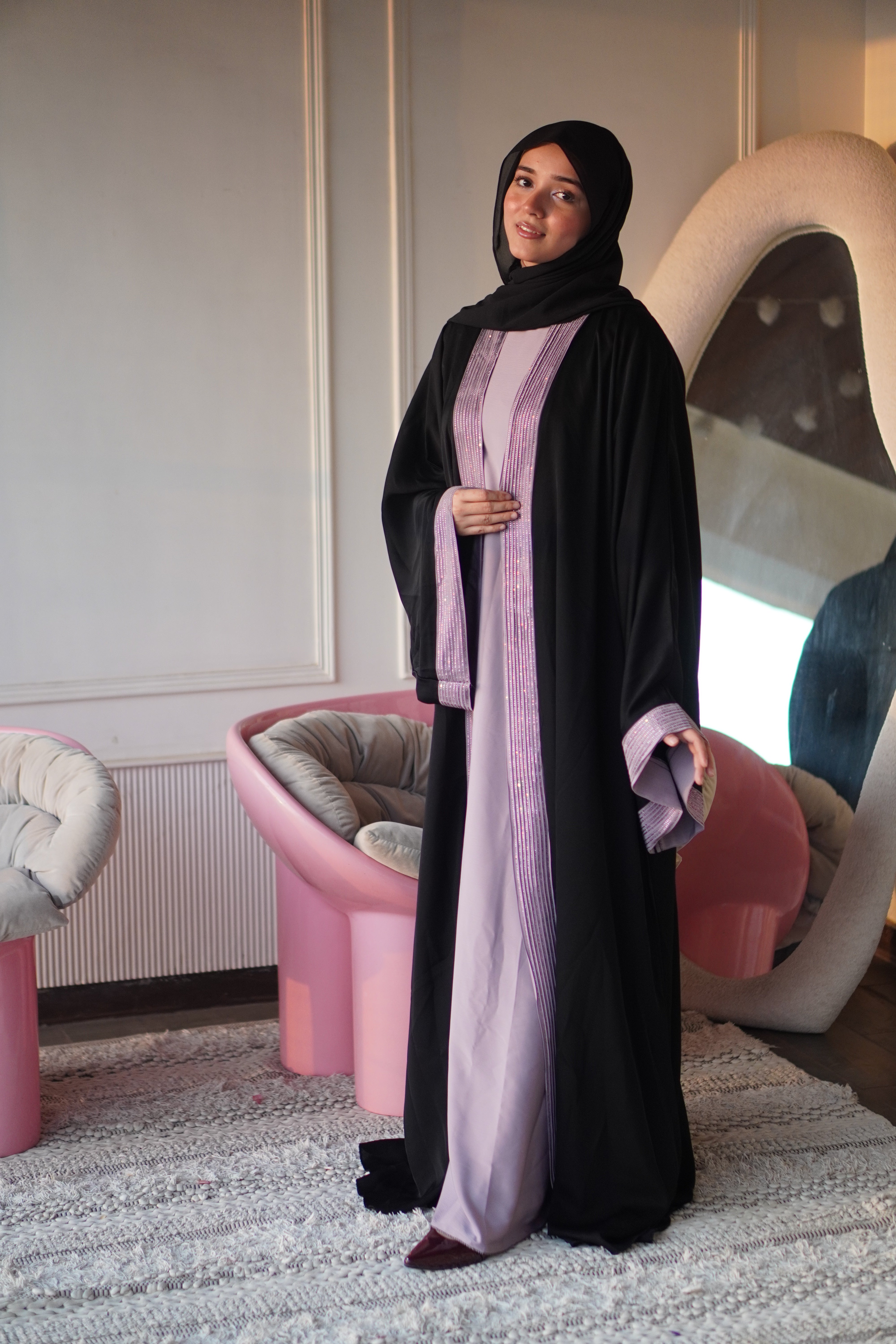 Rayah Pink Stone Abayah