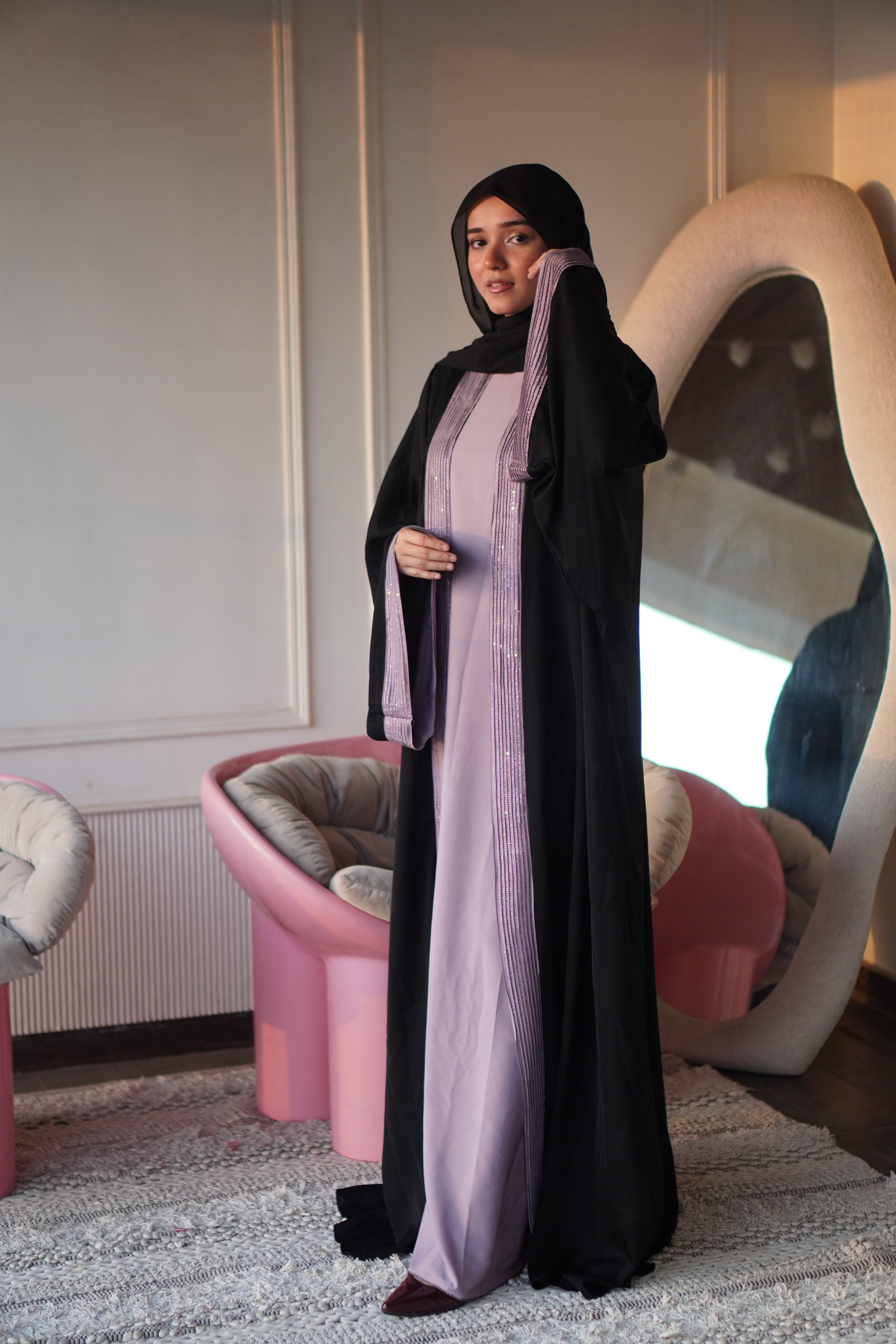 Rayah Pink Stone Abayah