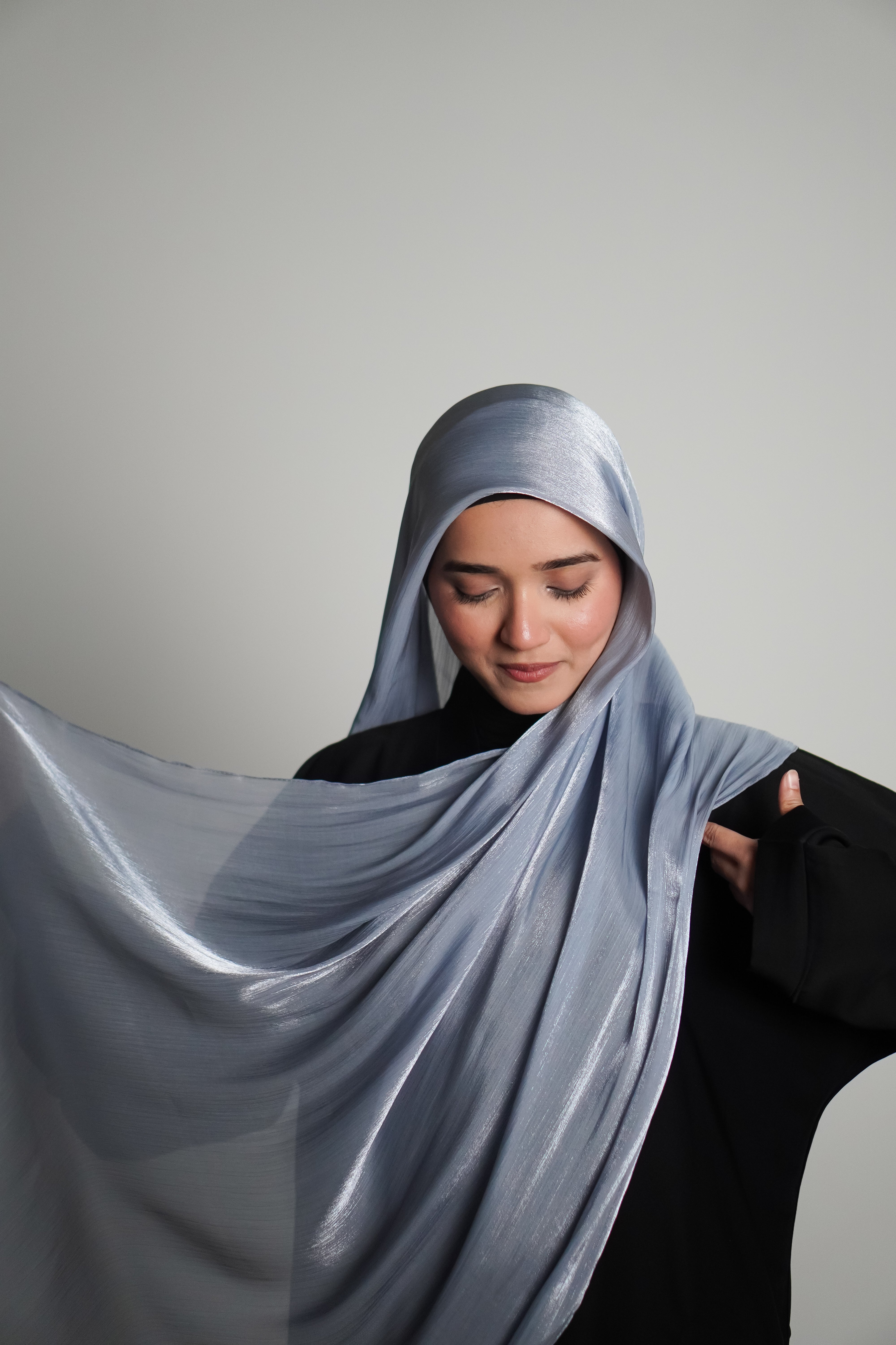 Premium Organza Hijab - Baby Blue