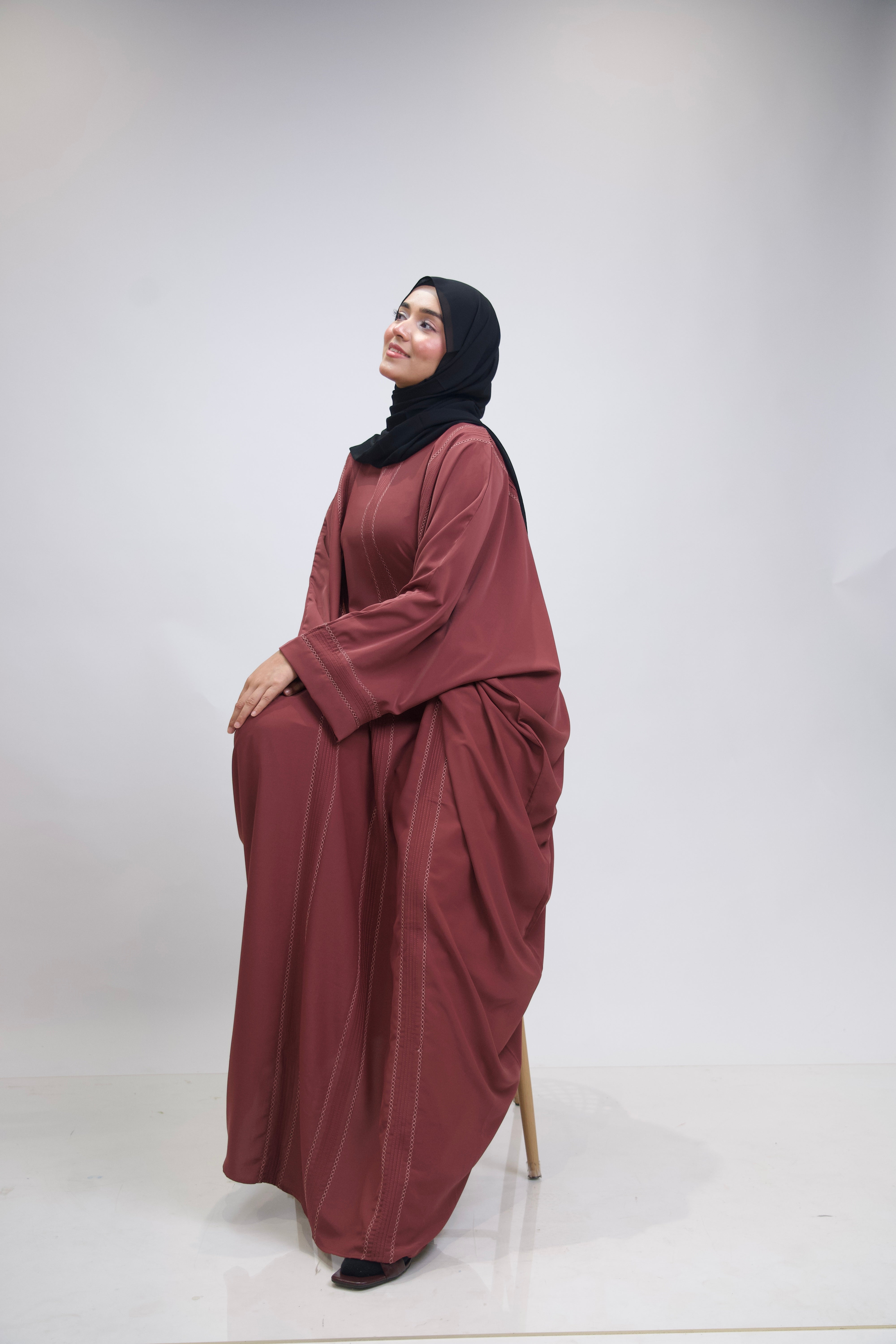 EMBROIDERED ABAYAH - Turkish Rose