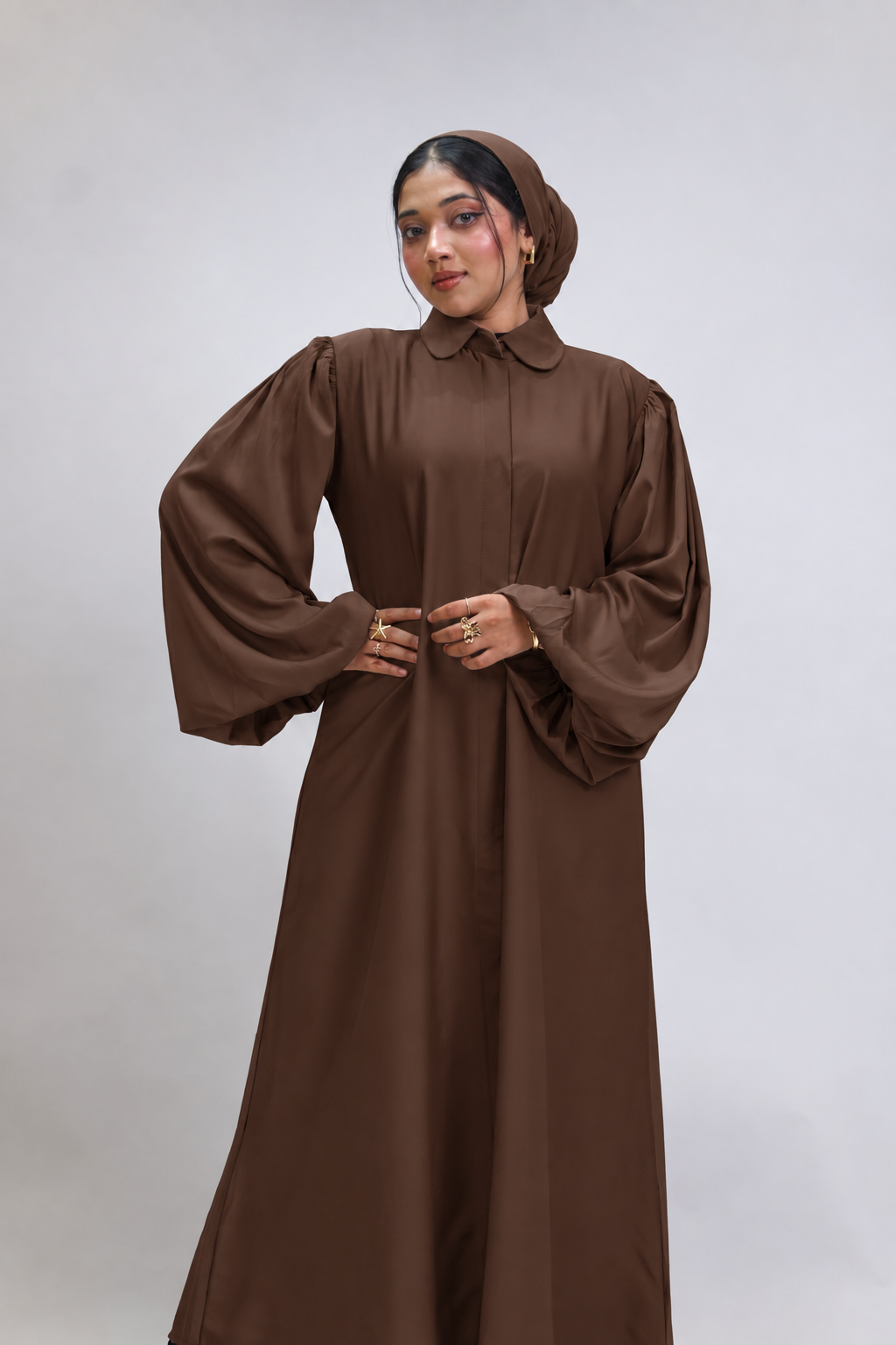 BALLOON SLEEVES ABAYAH - BROWN