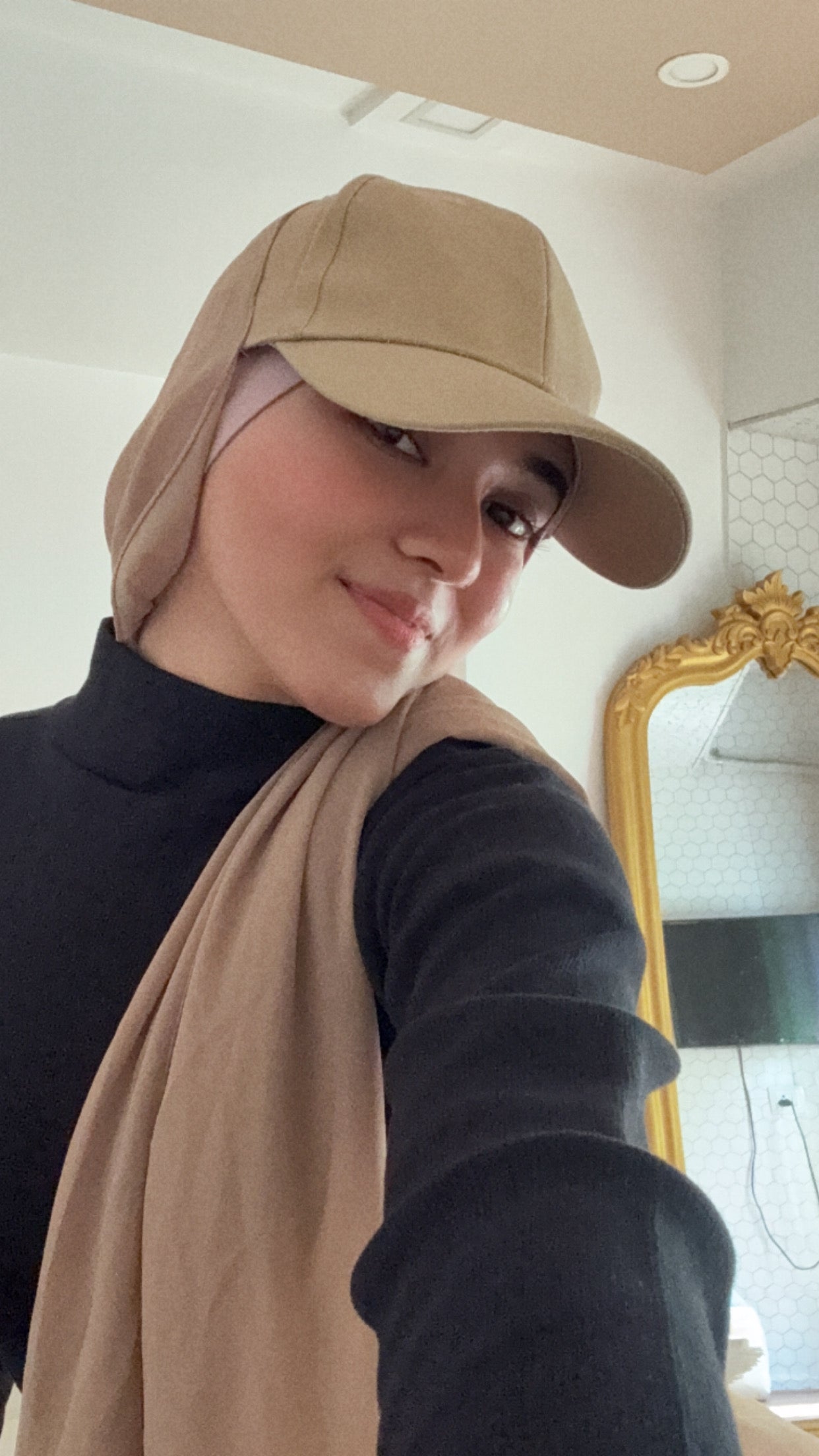HIJAB ATTACHED WITH CAP - WALNUT BROWN