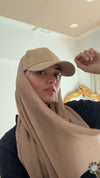 HIJAB ATTACHED WITH CAP - WALNUT BROWN