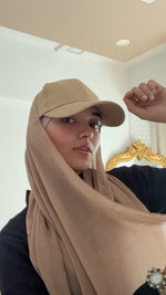 HIJAB ATTACHED WITH CAP - WALNUT BROWN