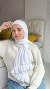 Frill Hijab - Dove White