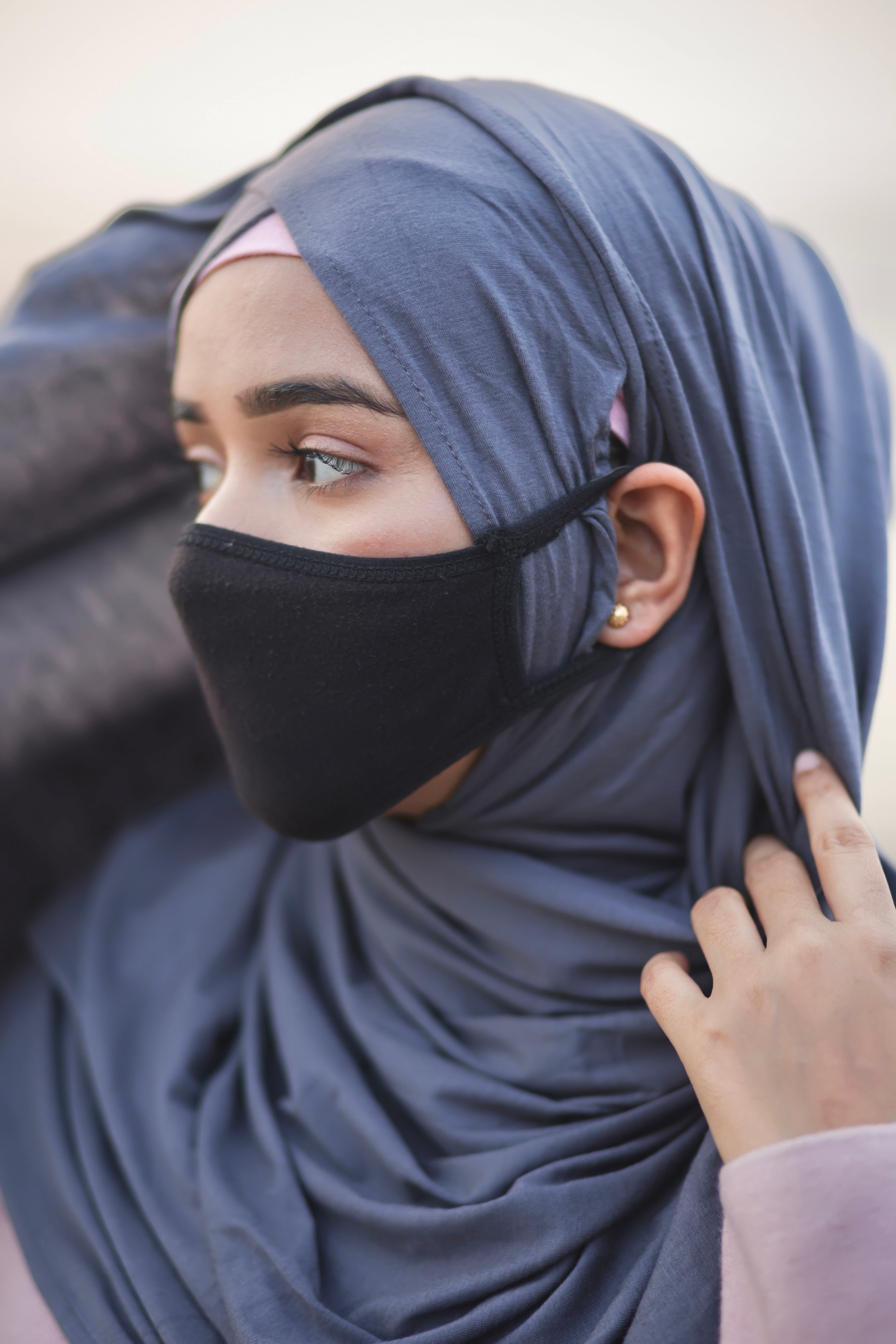 EAR SLIT HIJAB - SLATE GREY