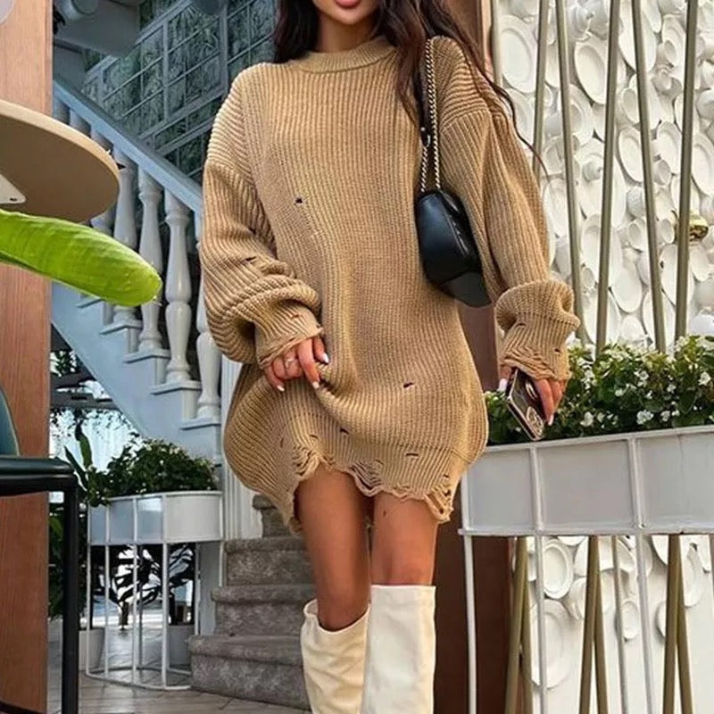 Pullover Women Sweater Dress - Oversized anahco Pullover Women Sweater Dress - Oversized anahco