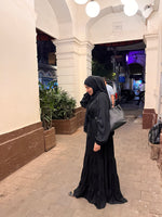 Ruffled abayah - classic black