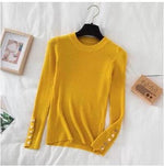 Knitted button tee – Yellow