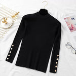 Knitted button tee – Black