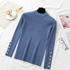 Knitted button tee – Denim Blue