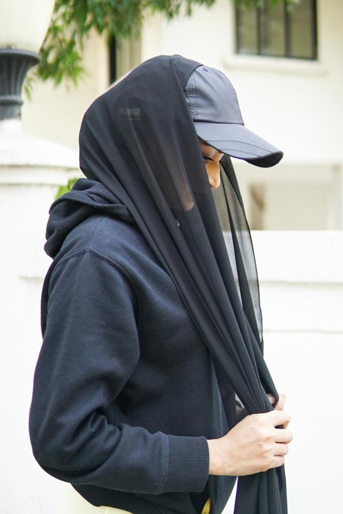 HIJAB ATTACHED WITH CAP - BLACK