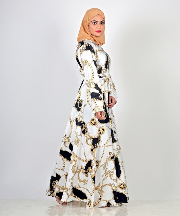 Chainprint Satin Dress anahco Chainprint Satin Dress anahco