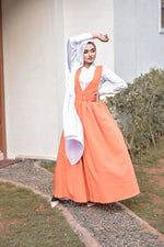 Laila belted dress – Orange
