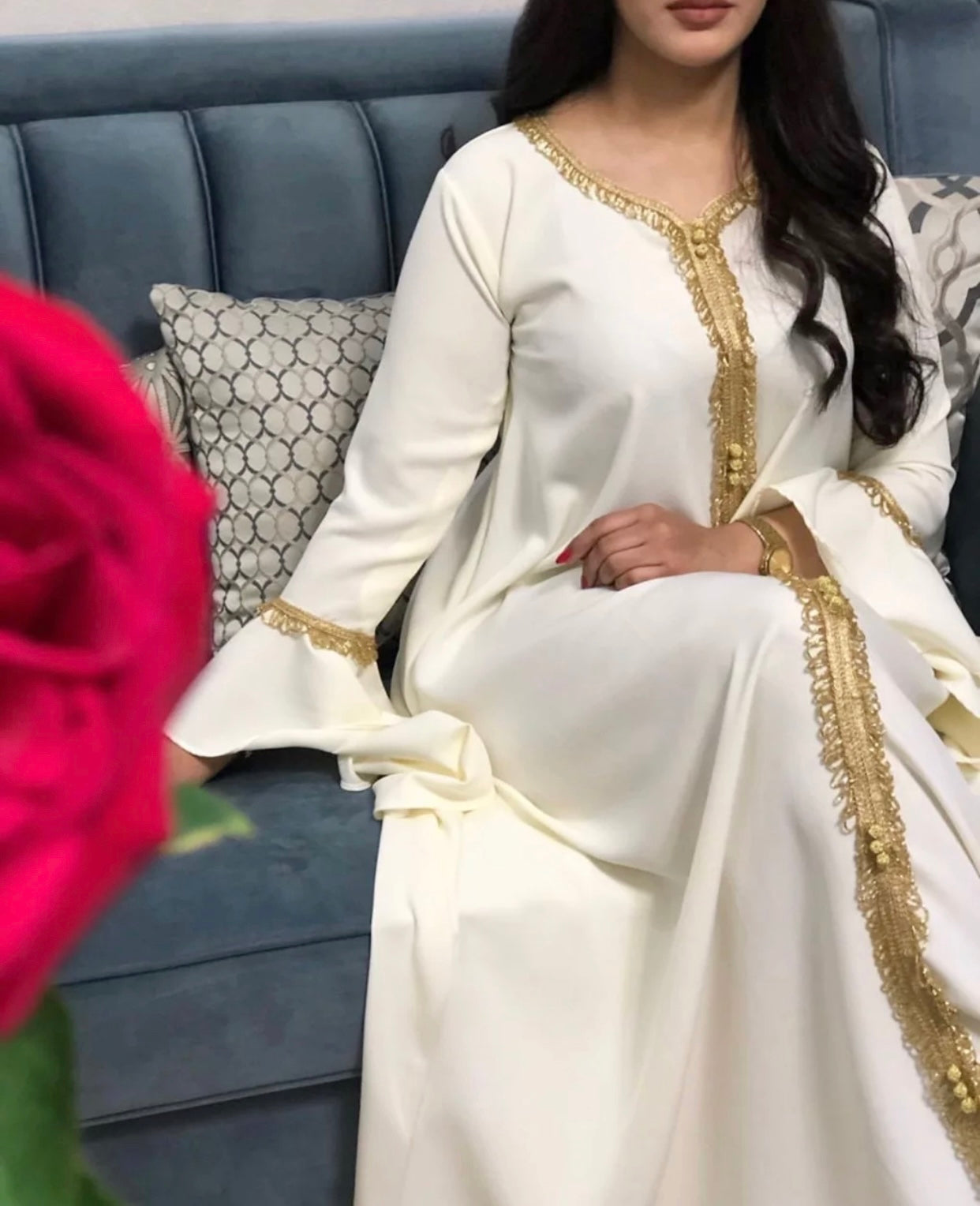 Eleagnt Modern Arabic Kaftan Dress For Women Wedding Gown - AlMehraan  Fashion - 3466682